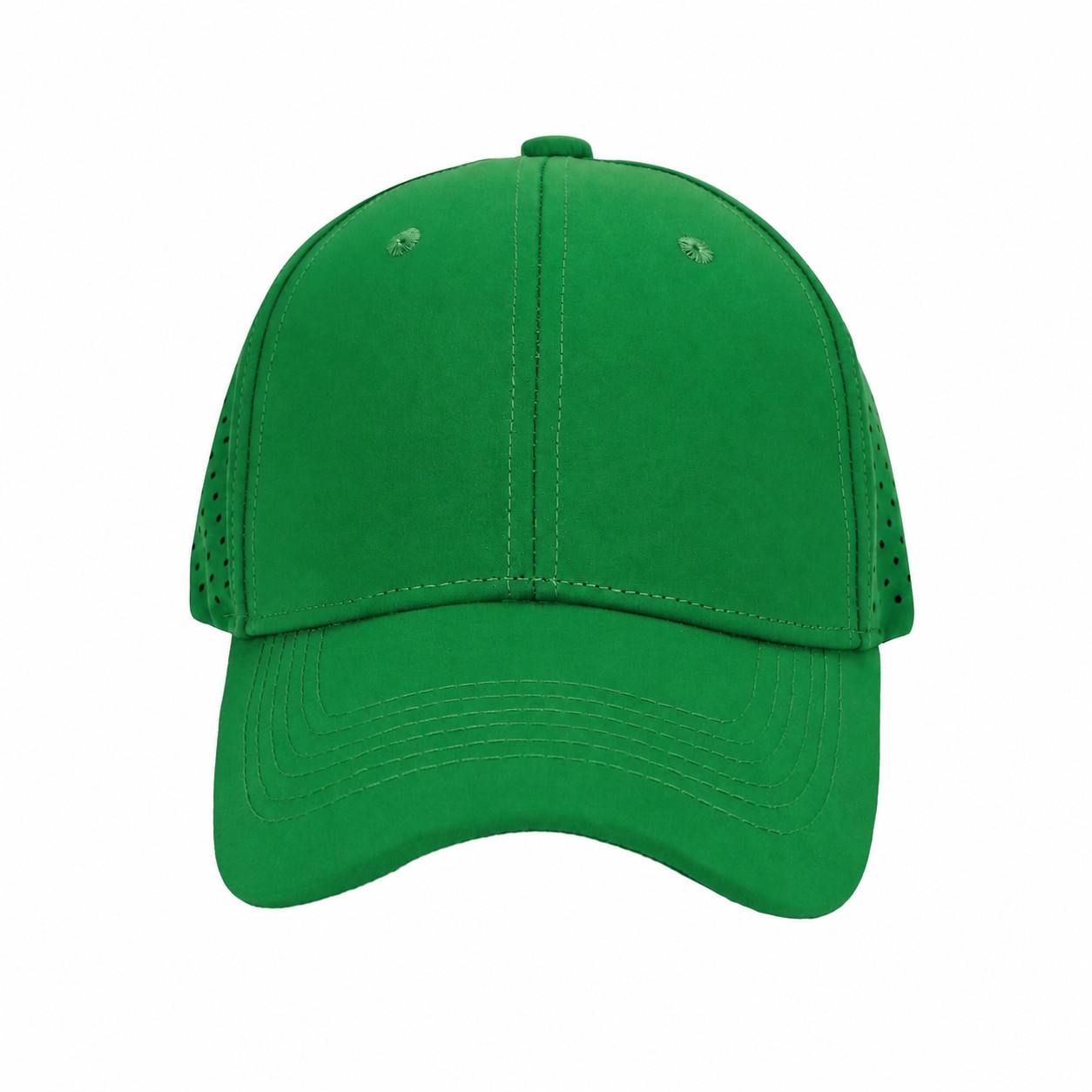 22.8-Inch Polyester Six-Panel Baseball Cap — Green
