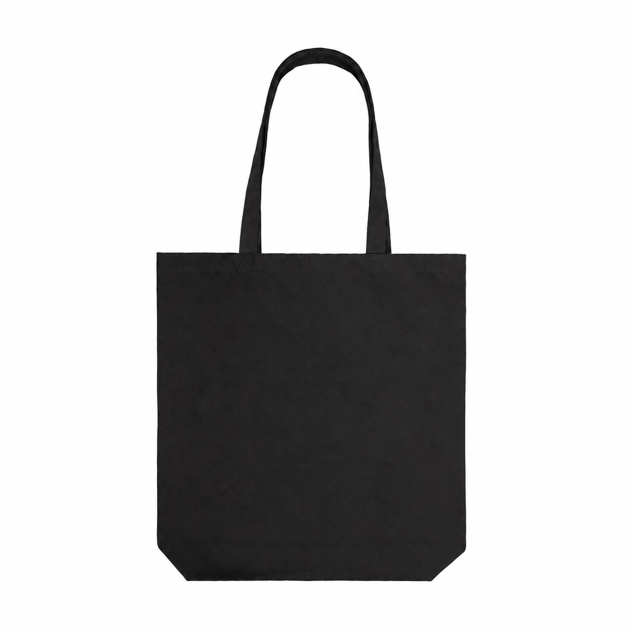 Cotton Carry Handles Tote Bag — Black