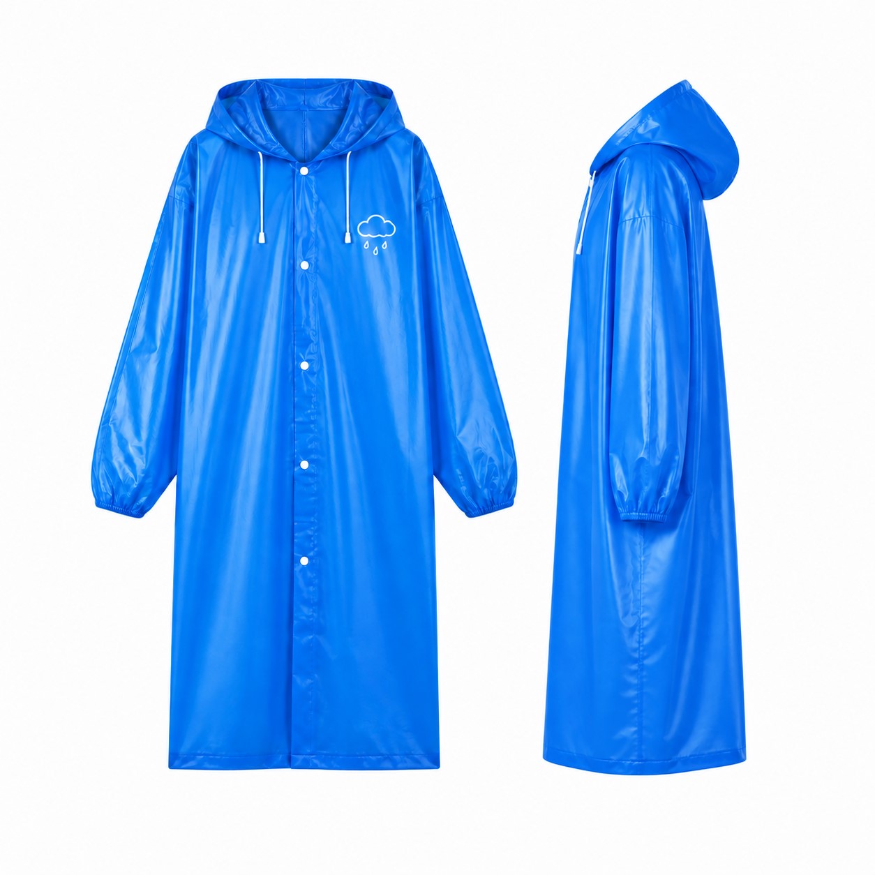 Drawstring Hood EVA Rain Poncho