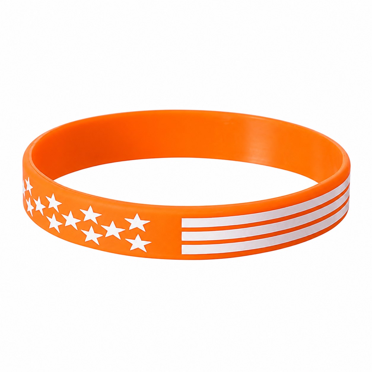 Patriotic Silicone Rally Wristband — Orange
