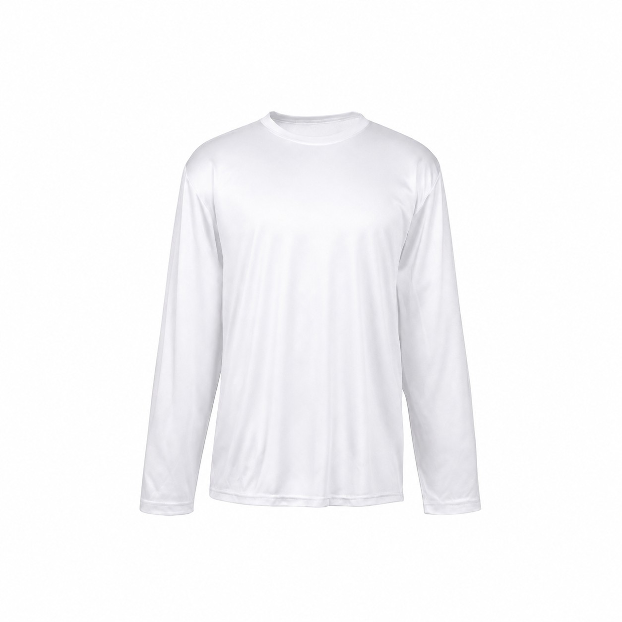 Men's Polyester Long Sleeve Performance Shirt — White