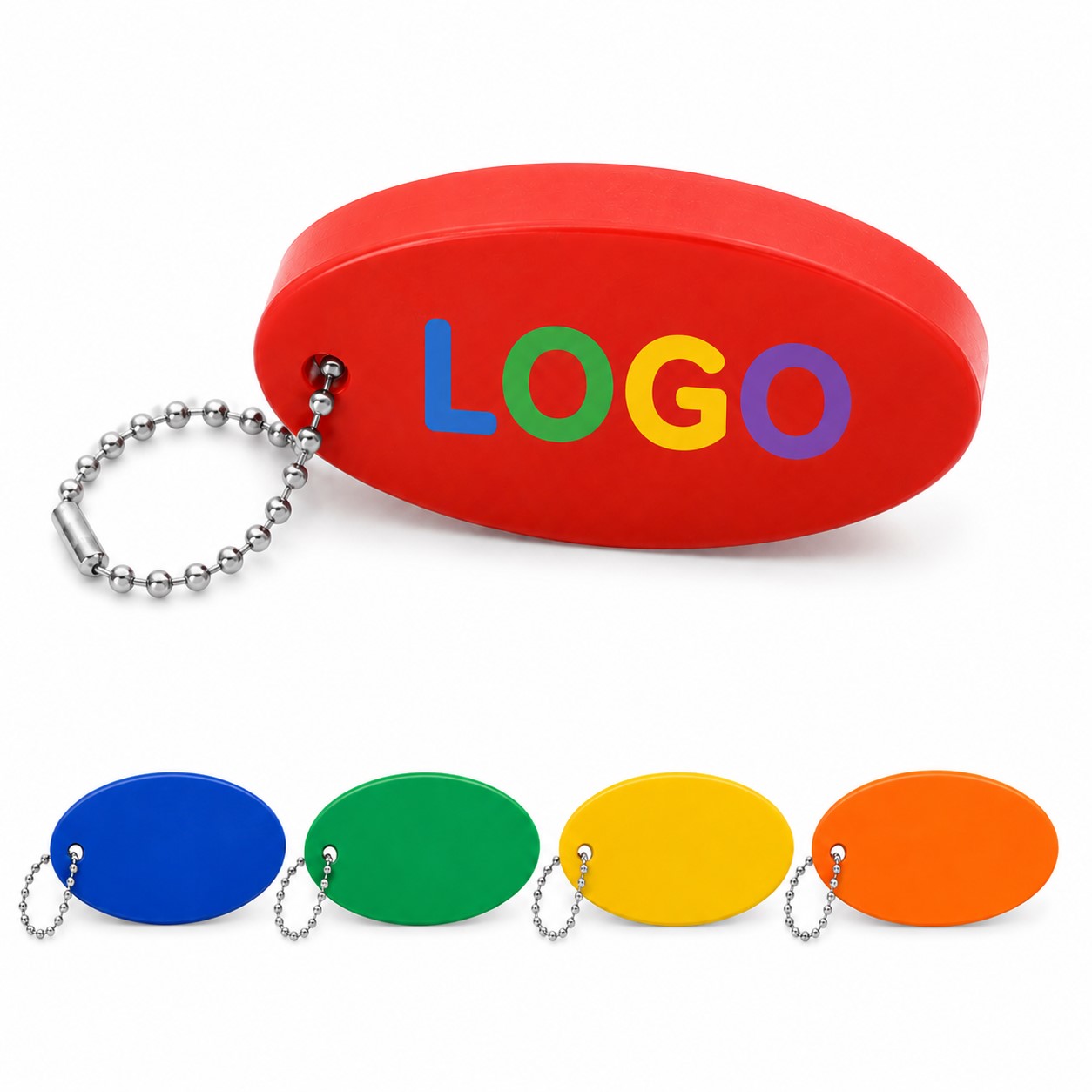 Soft Oval PU Float Keychain