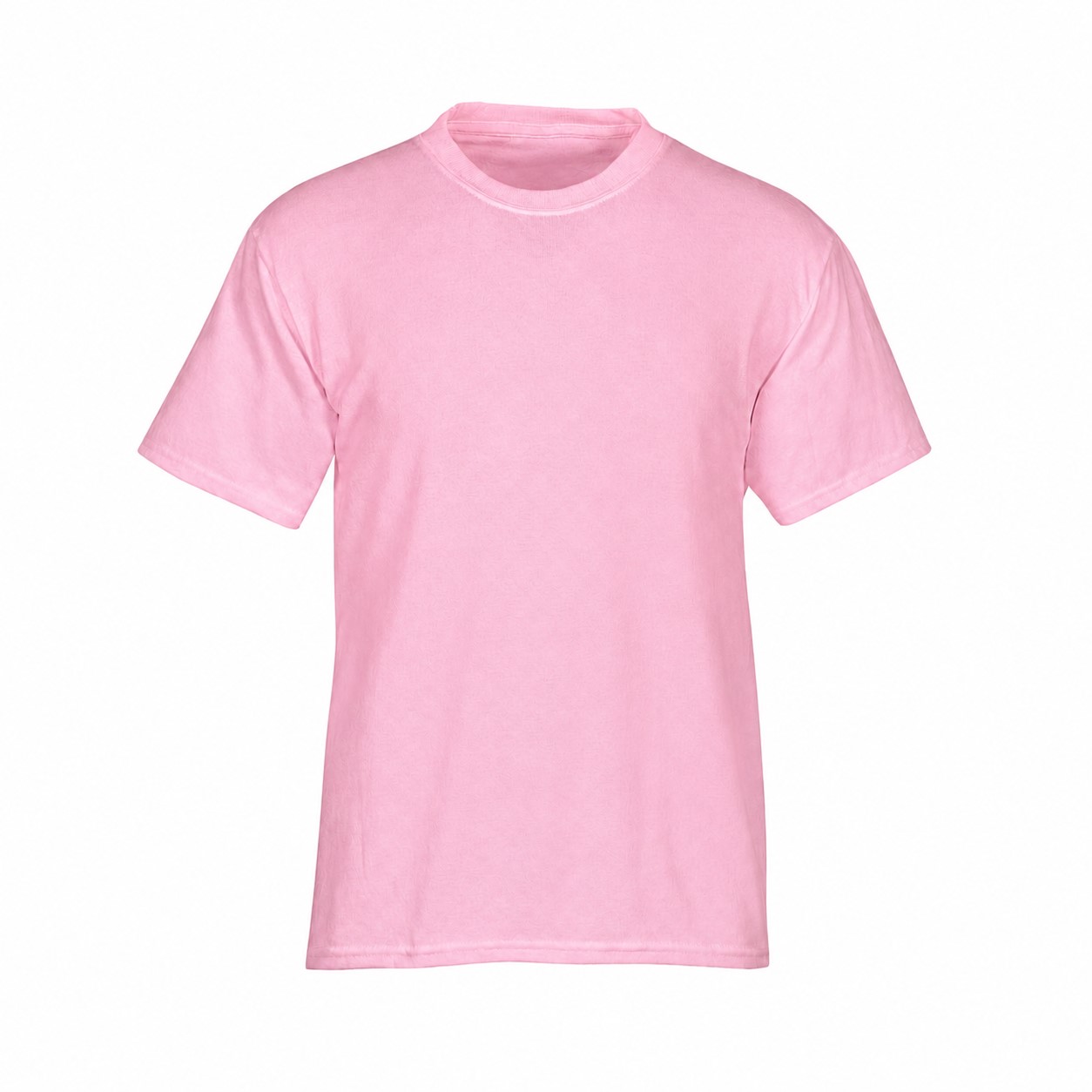 Cotton Polyester Uniform Crewneck Tee — Pink