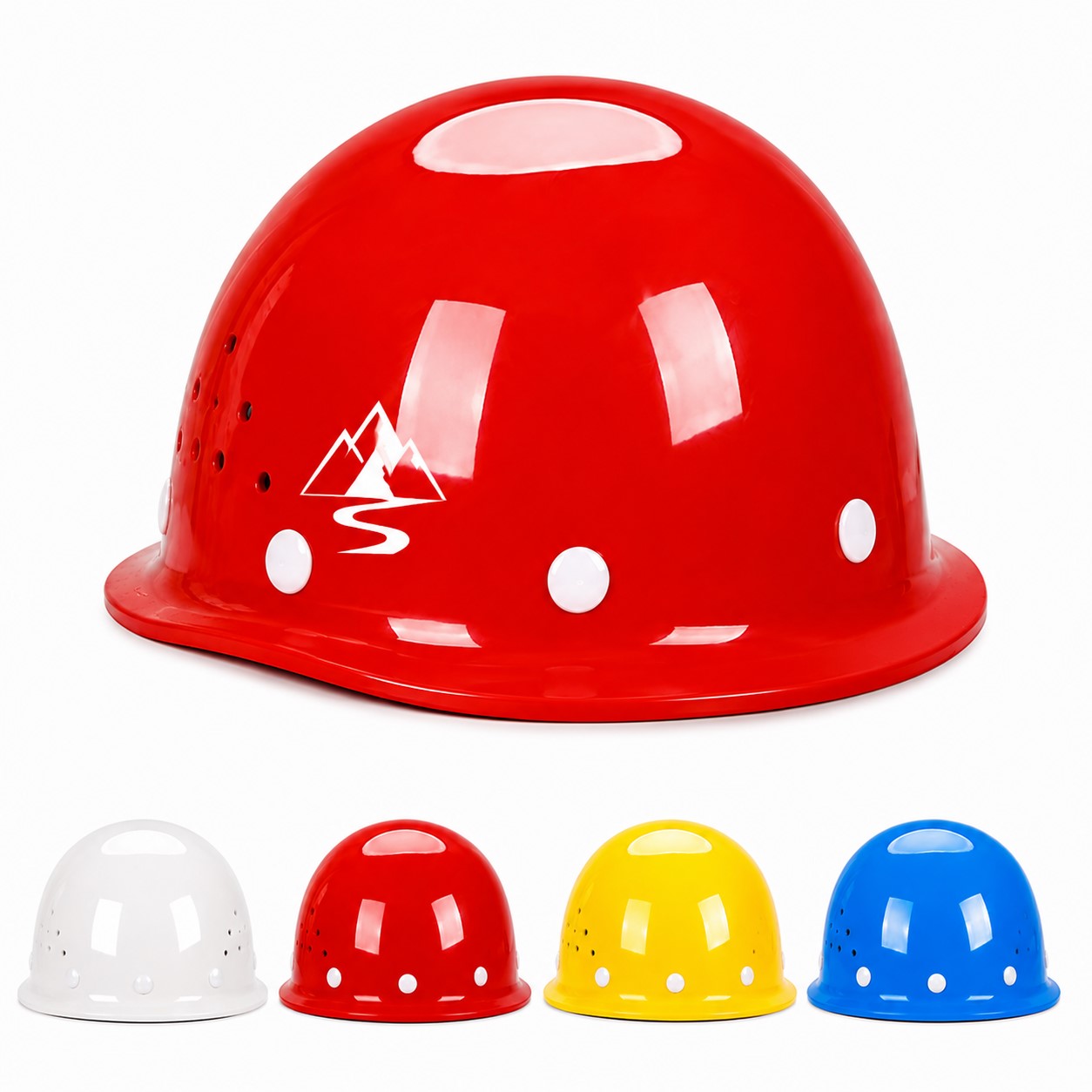 Vented PE Construction Helmet With Adjustable Fit