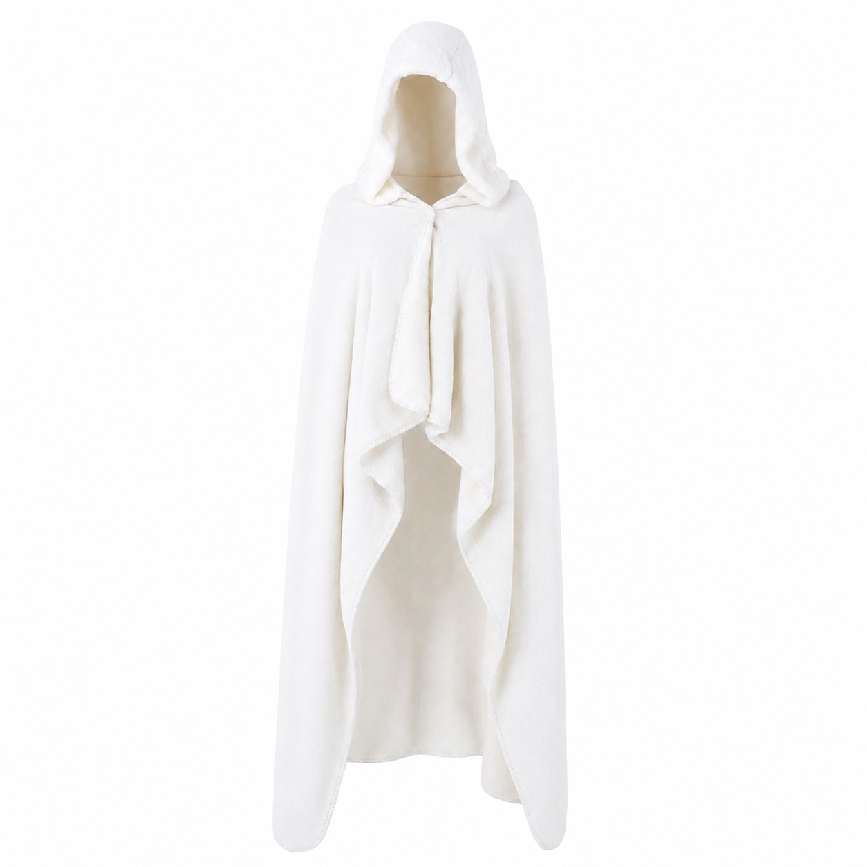 Hooded Sherpa Wearable Blanket — White