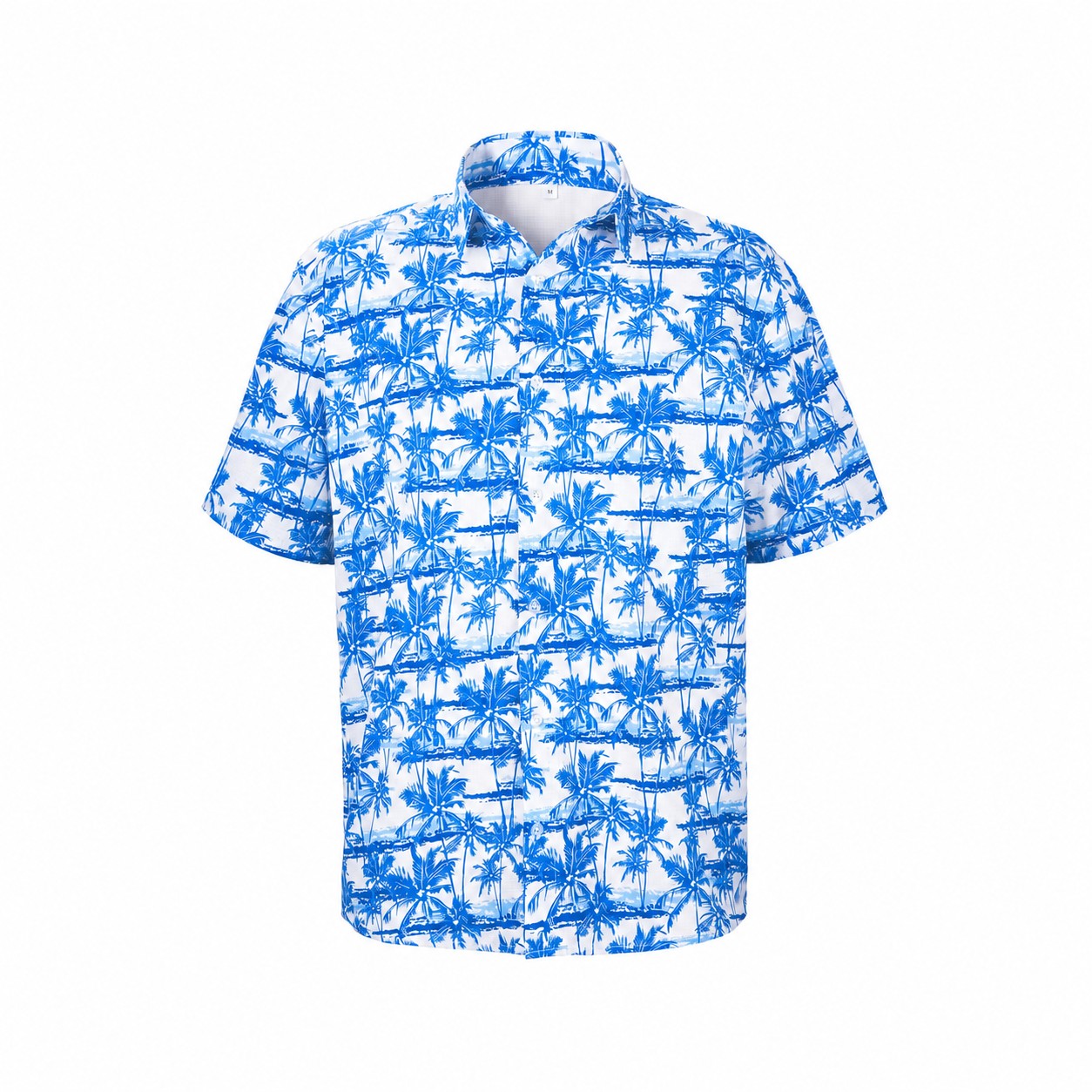 Breathable Polyester Mesh Hawaiian Shirt — Blue