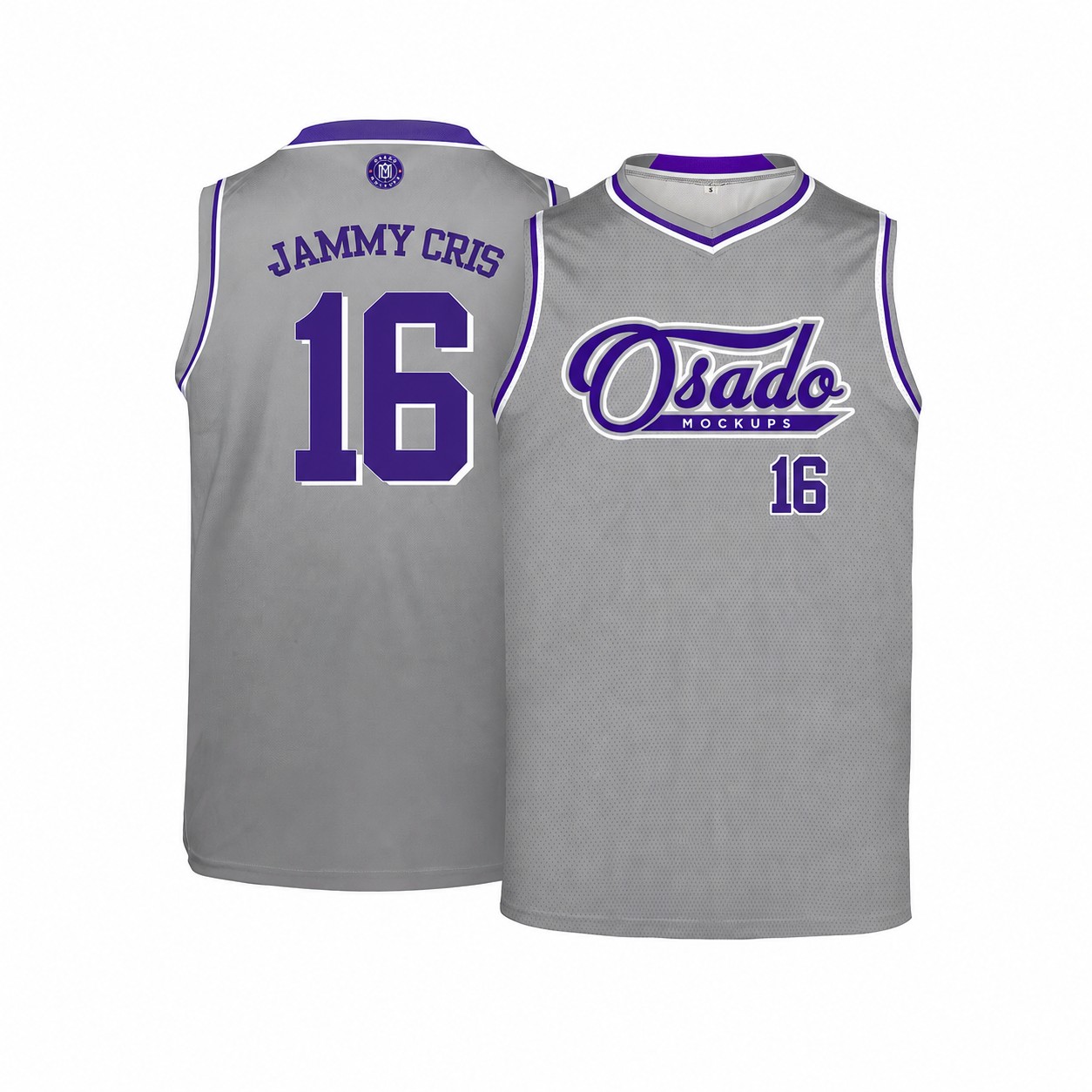 Polyester Basketball Team Jersey — Gray
