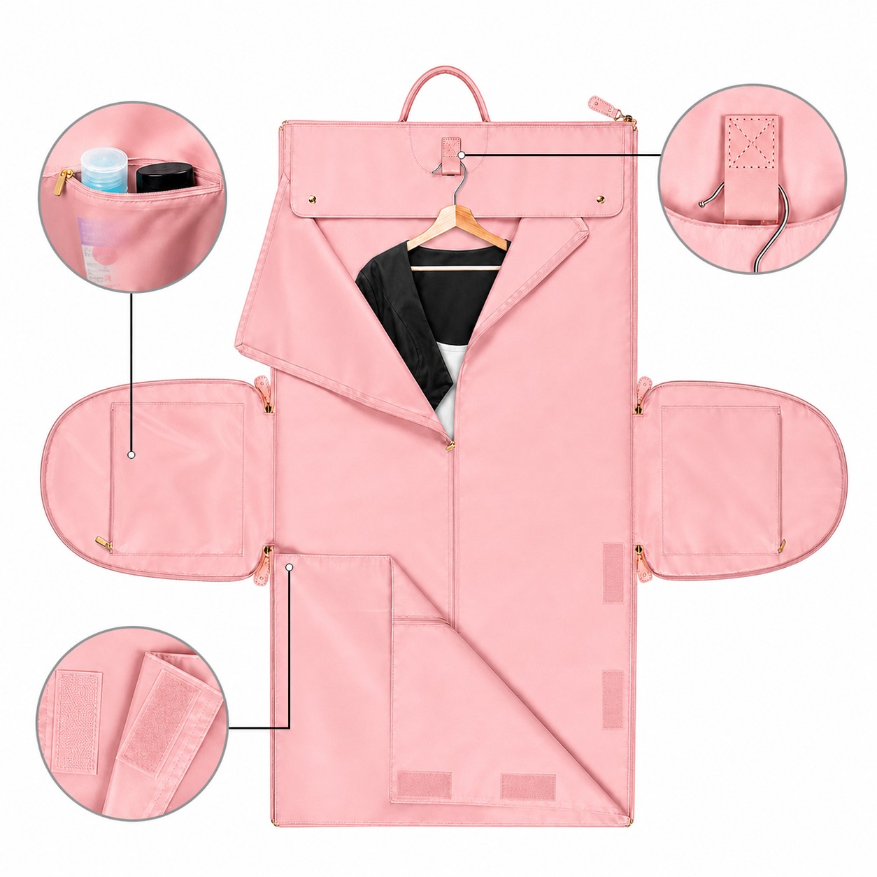 Convertible Garment Travel Bag — Pink