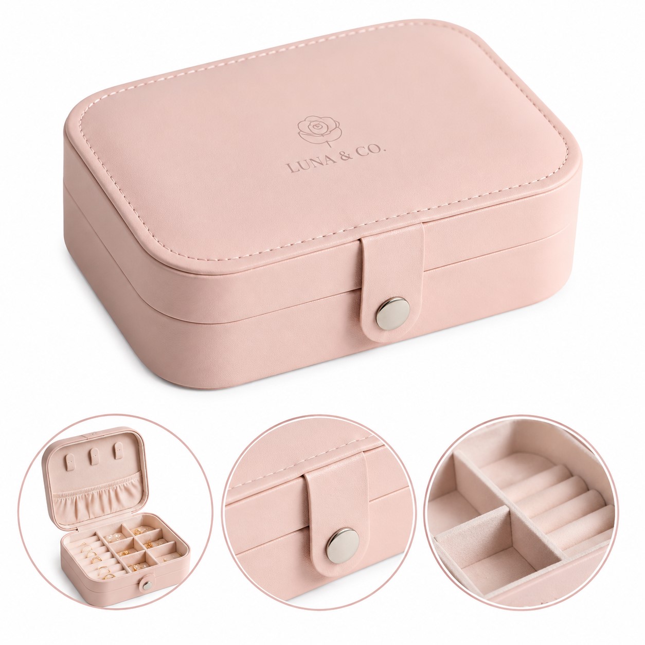 Compact ABS Jewelry Organizer Box