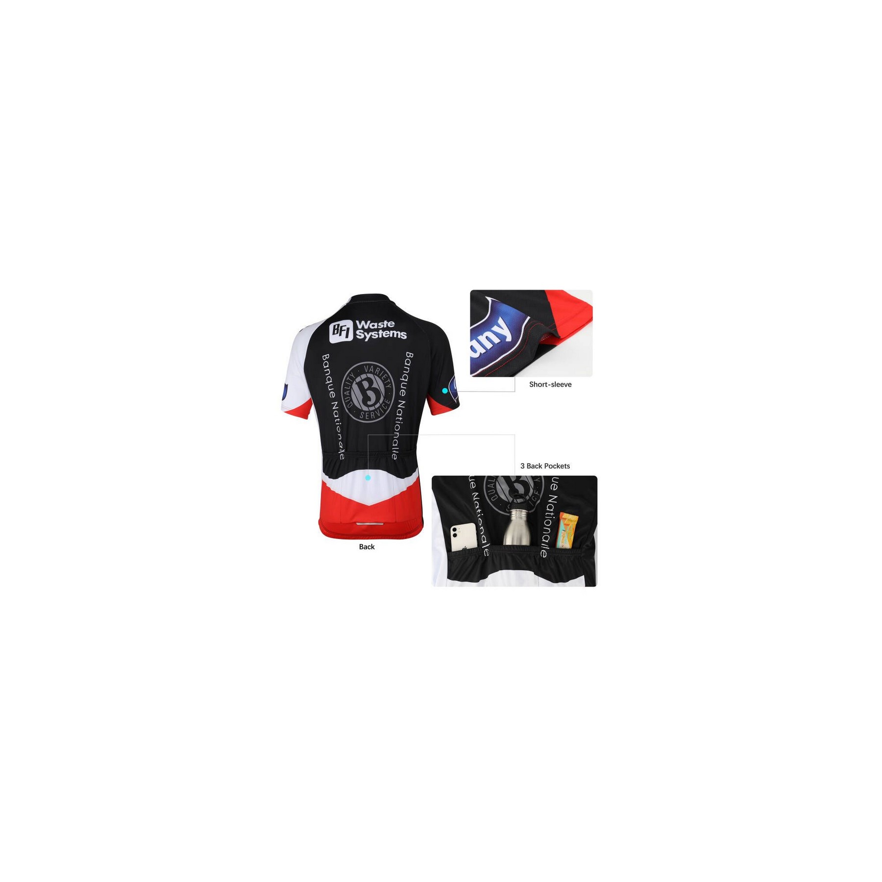 Mesh Polyester Cycling Team Jersey — view 2