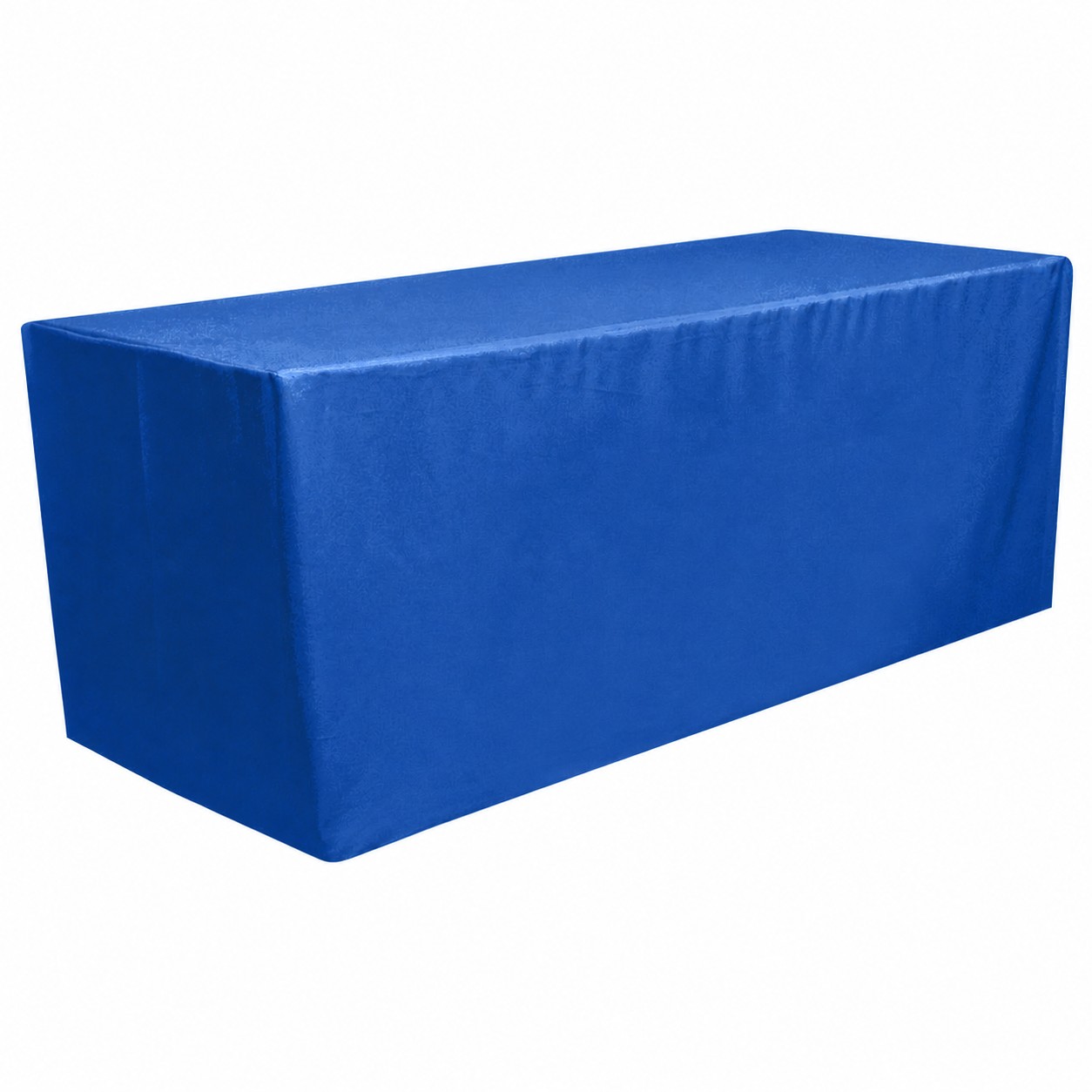 6-Foot Fitted Polyester Table Cover — Blue