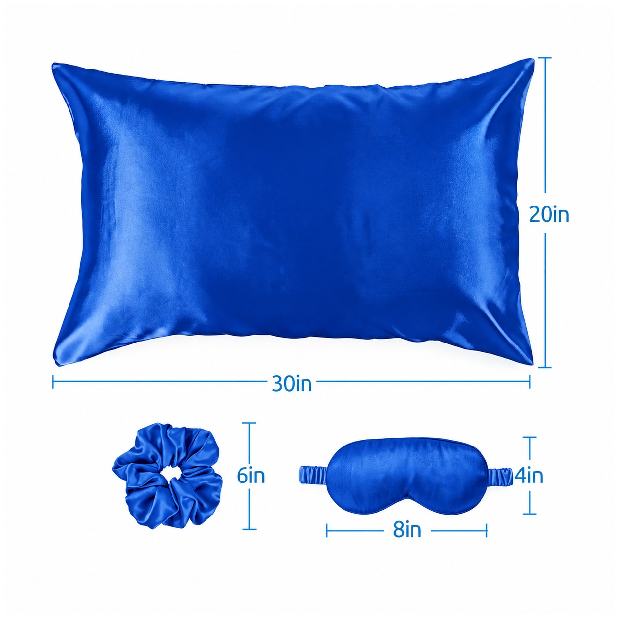 Satin Sleep Set With Pillowcase — Blue