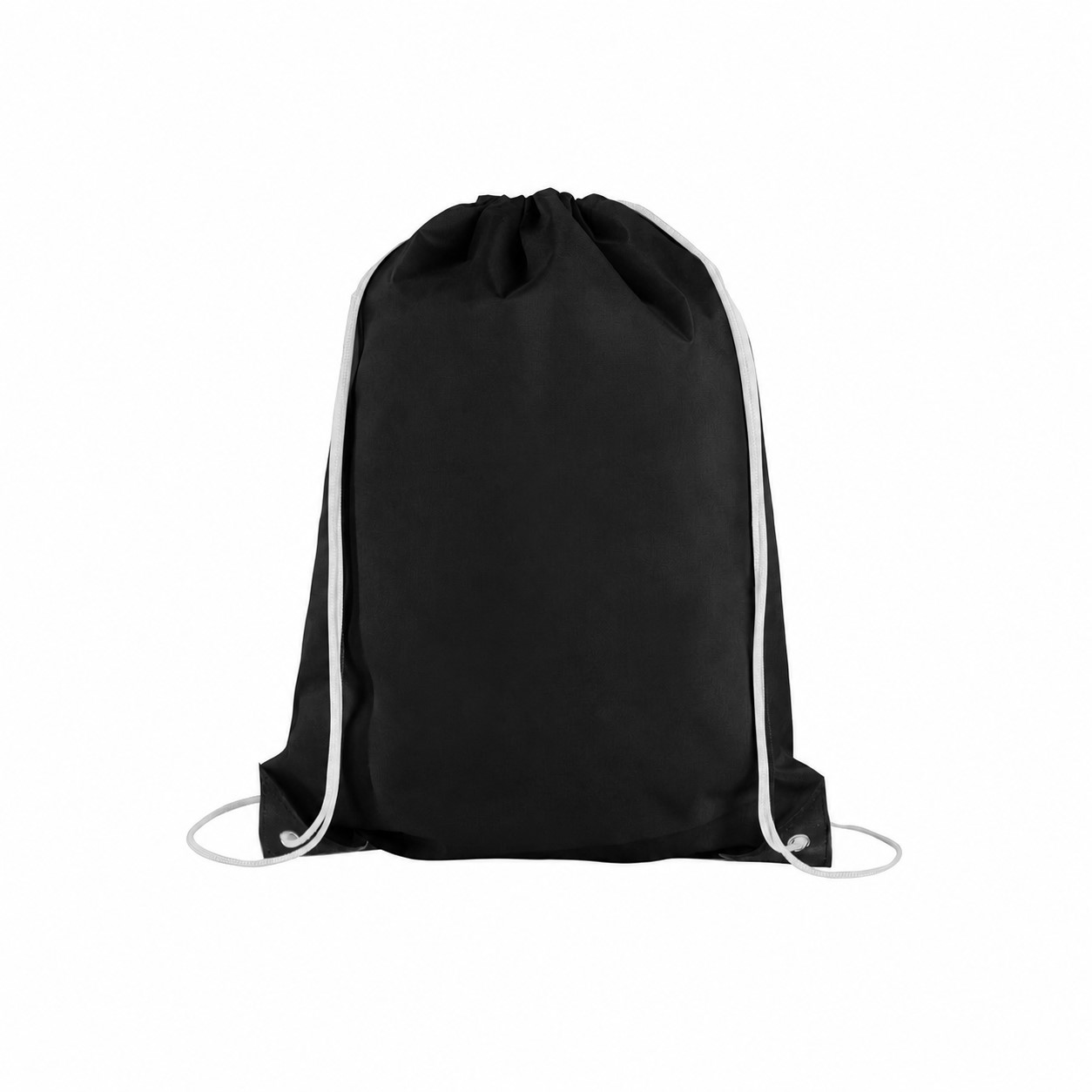 210D Polyester 14" Drawstring Bag — Black