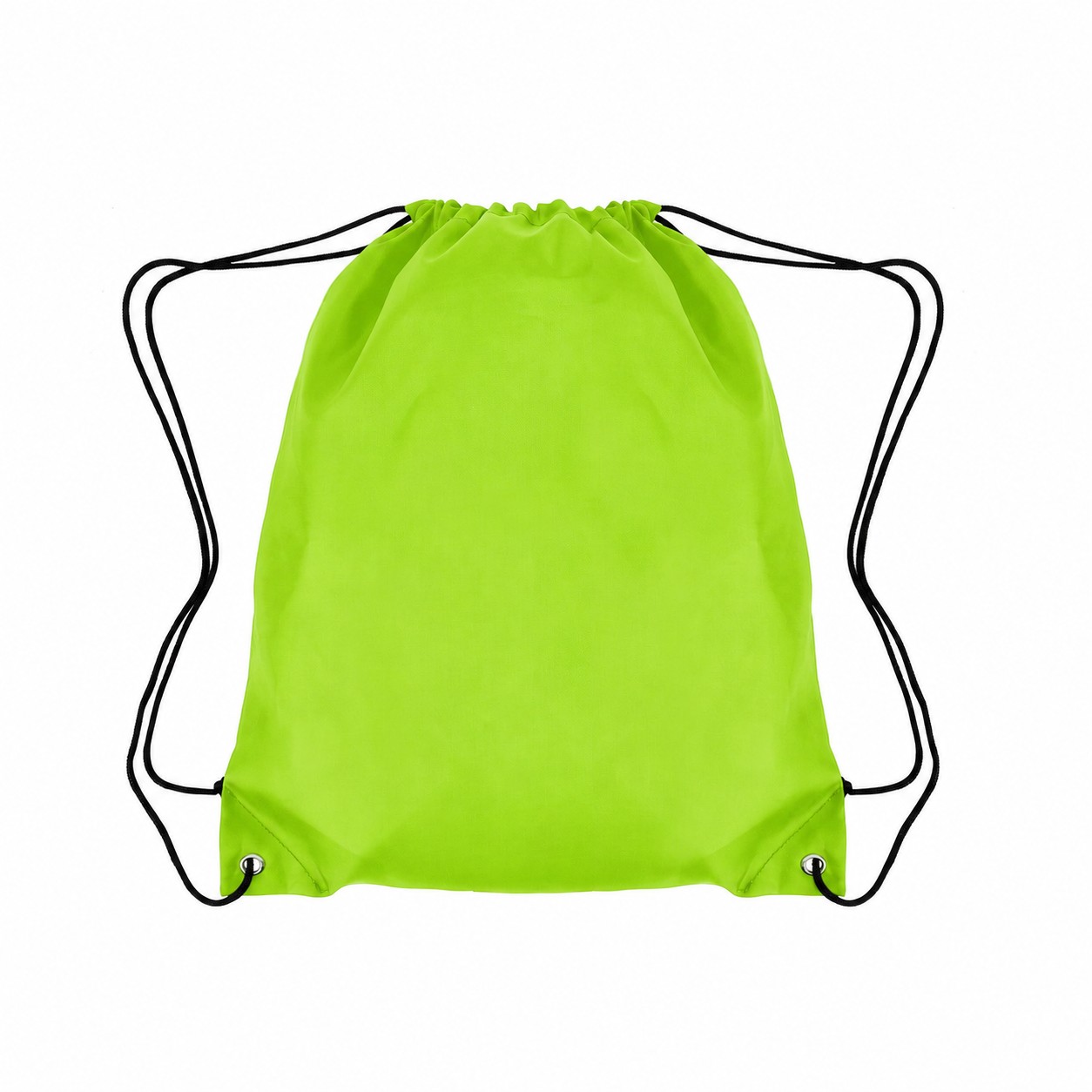 Drawcord Closure 210D Polyester Drawstring Bag — Lime Green