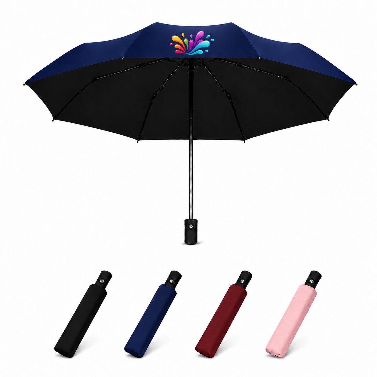 Windproof Polyester Auto Open Folding Umbrella