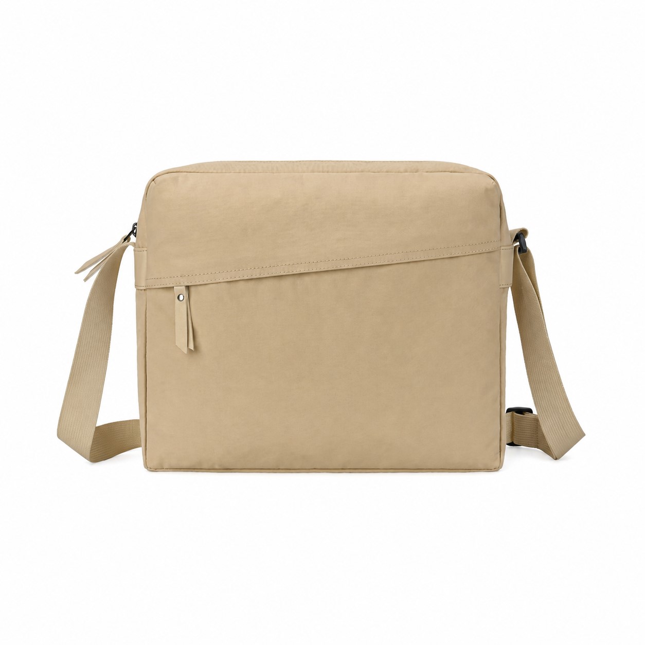Adjustable Strap Tablet Crossbody Bag — Beige