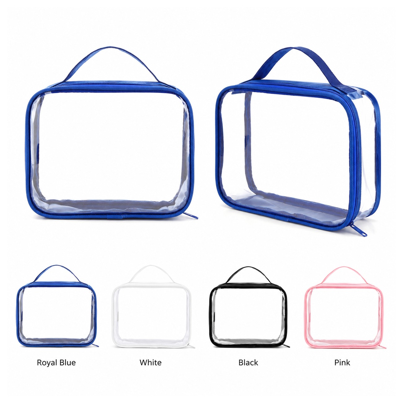 PVC And 600D Polyester Royal Blue Toiletry Bag