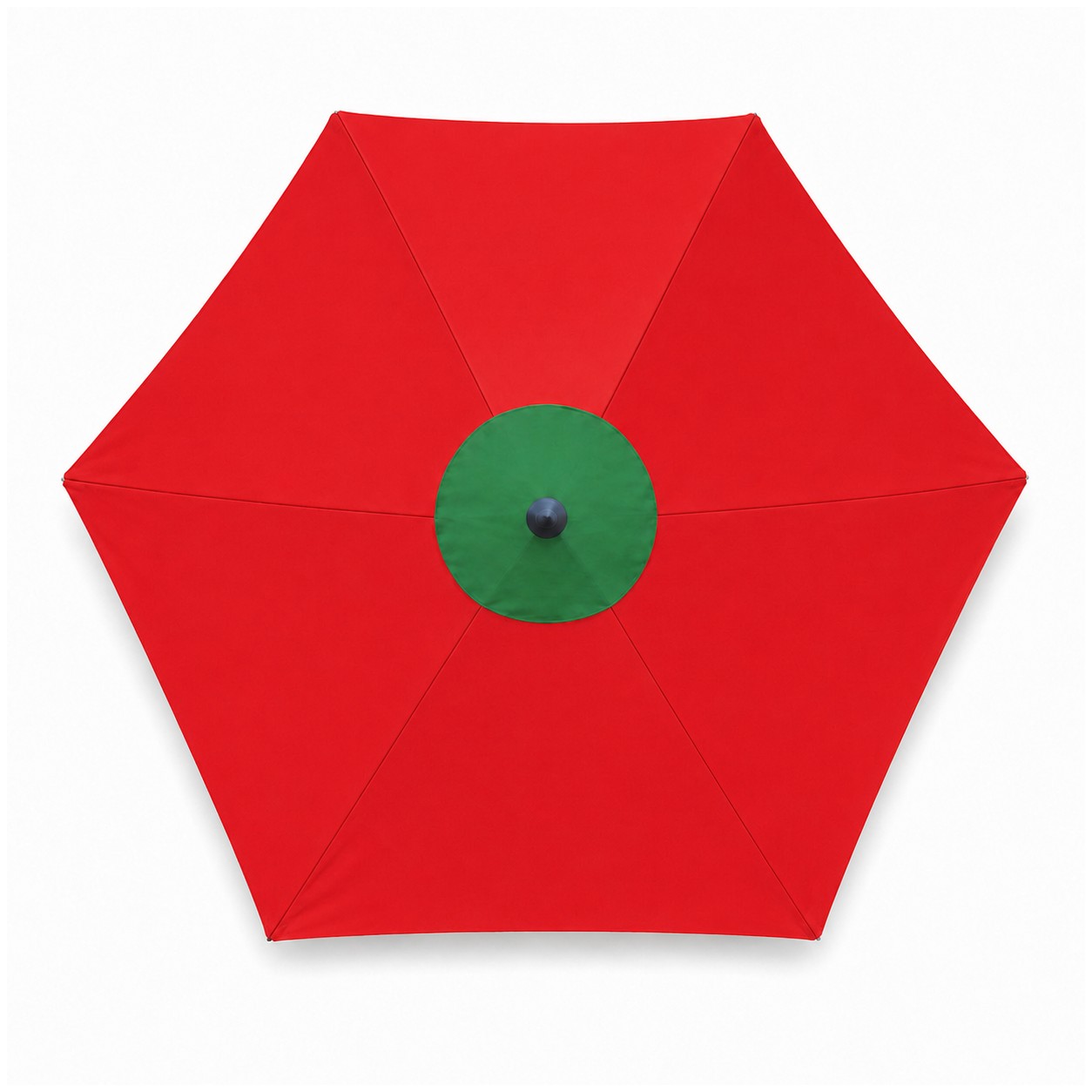 7-Foot Wooden Market Umbrella With Valance — Red
