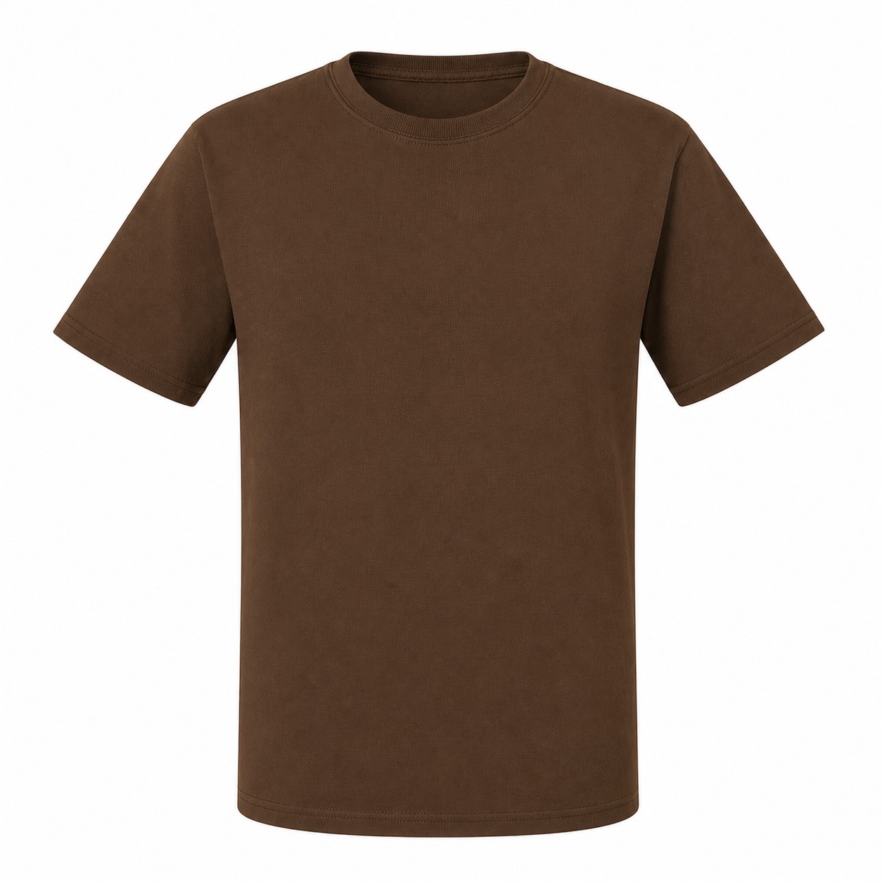 Cotton Polyester Moisture-Wicking T-Shirt — Brown