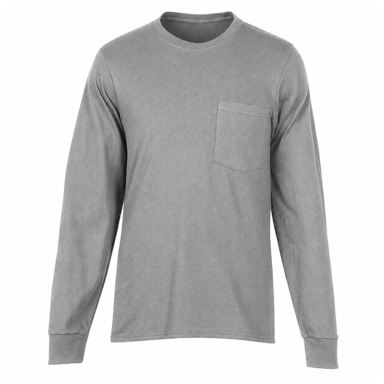 Cotton Pocket Long Sleeve Shirt — Gray