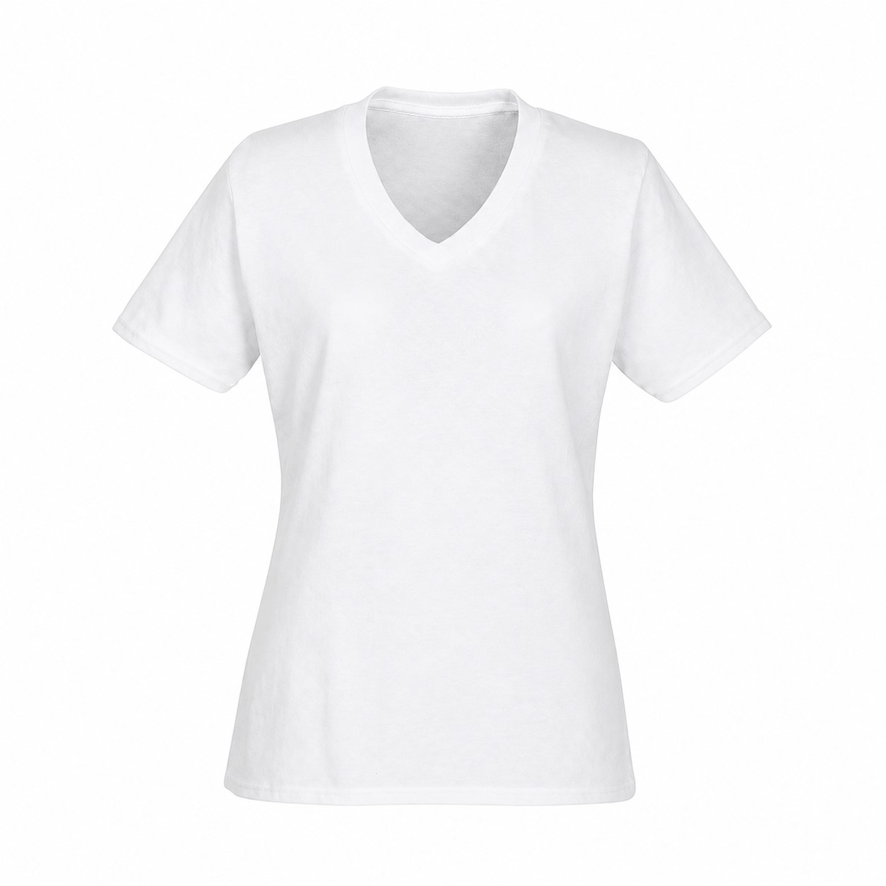 Ladies' Cotton V-Neck T-Shirt — White