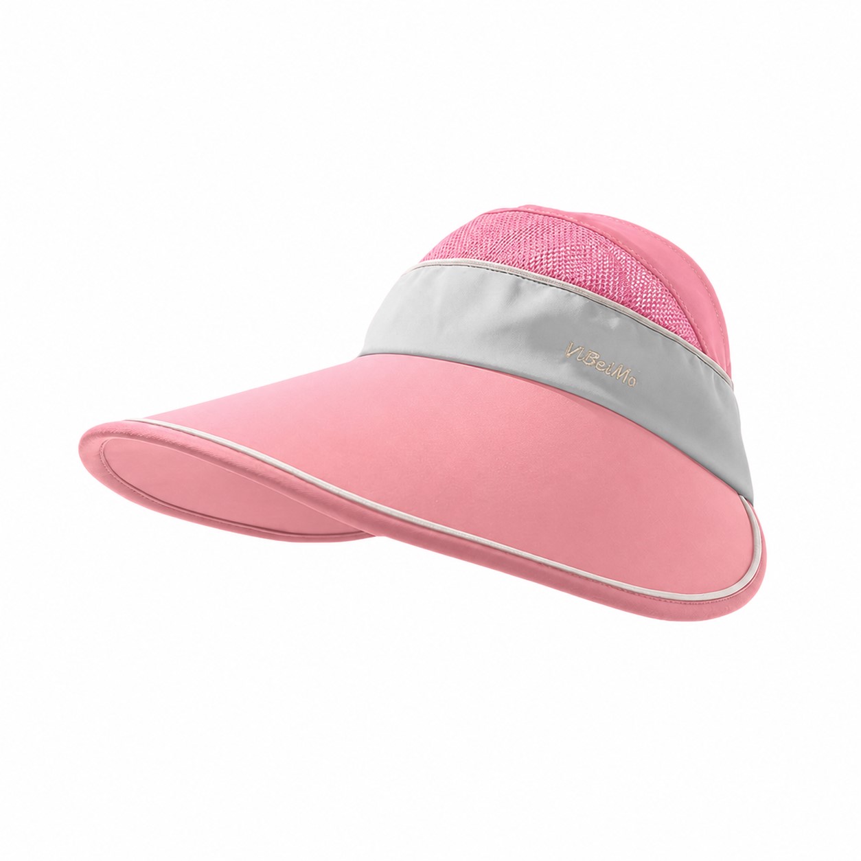 Nylon Oversized Brim Visor Hat — Pink