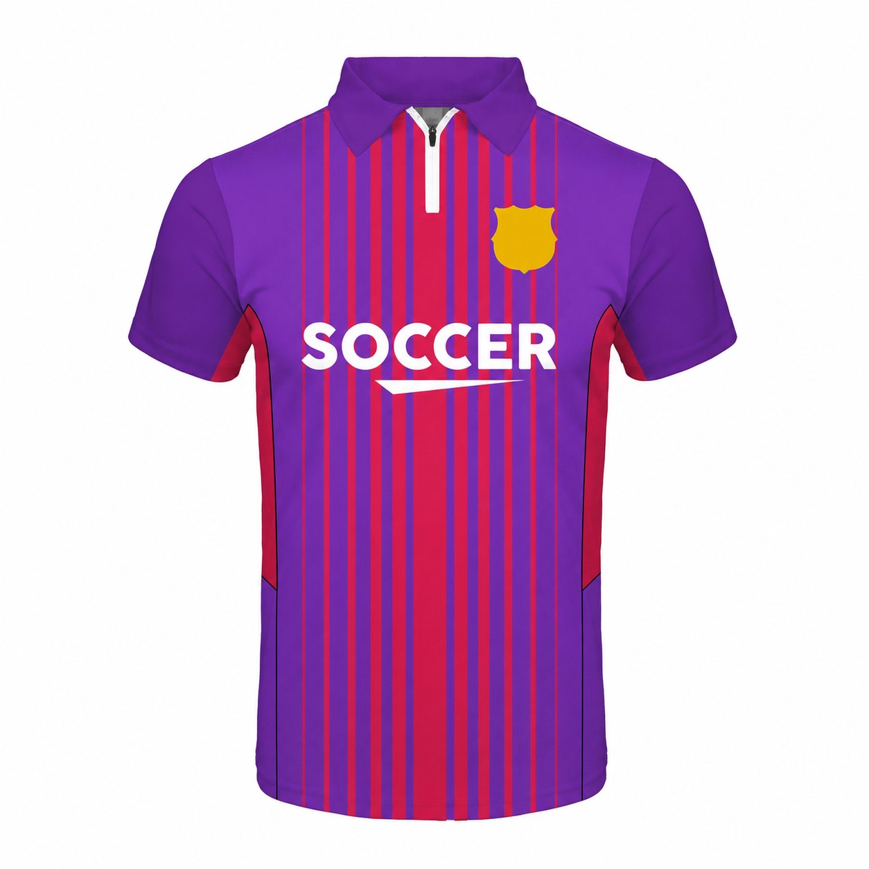 Quarter Zip Bowling Shirt — Purple