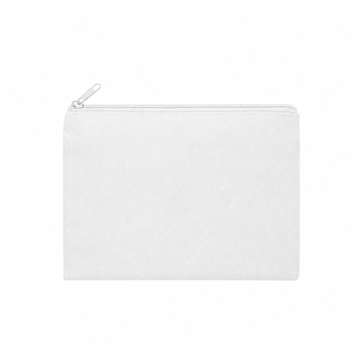 12 Oz Cotton Canvas Zipper Pouch — White
