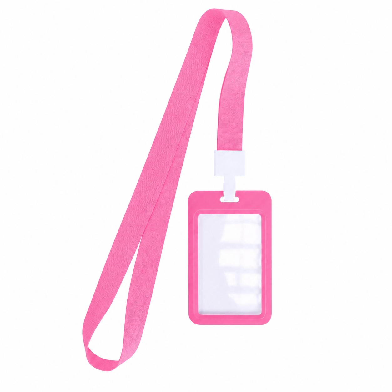 Vertical Sliding Badge Holder Lanyard — Pink