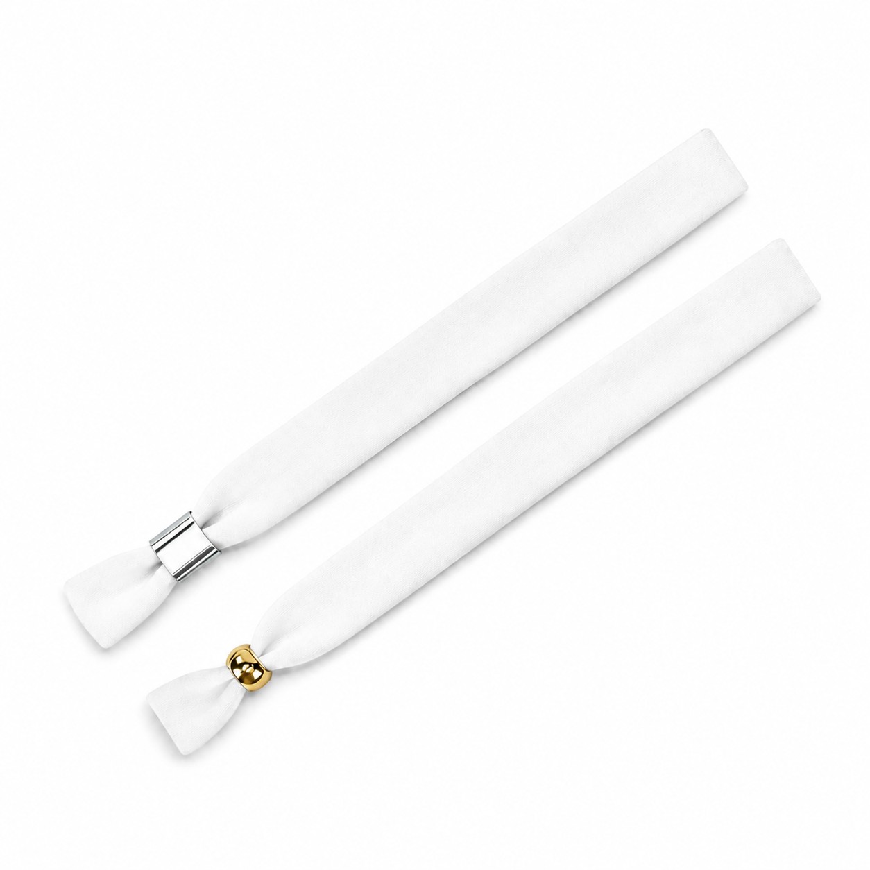 Polyester Wristband With Two-Way Metal Lock — White
