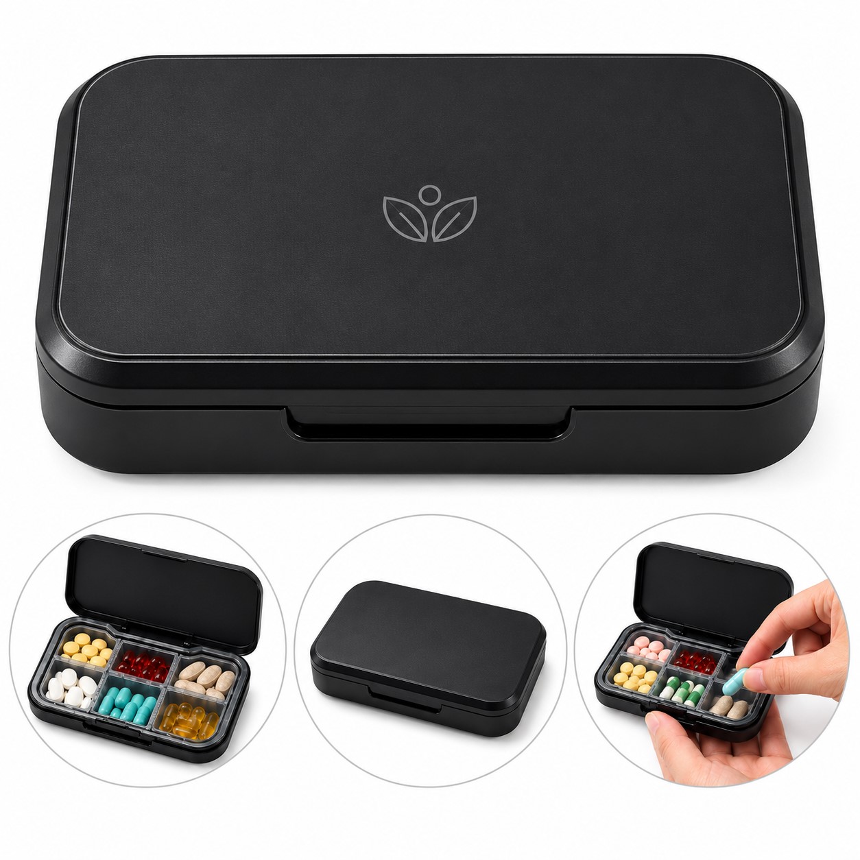 ABS Six Compartment Sealed Pill Organizer