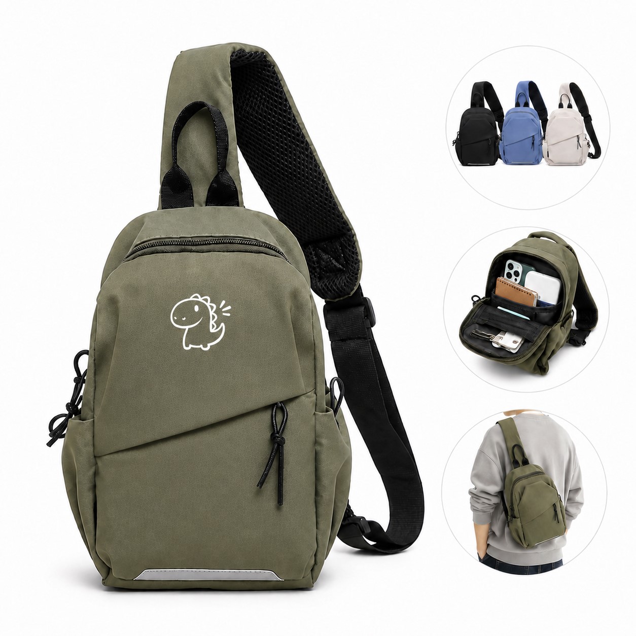 Small Waterproof Nylon Shoulder Sling Bag