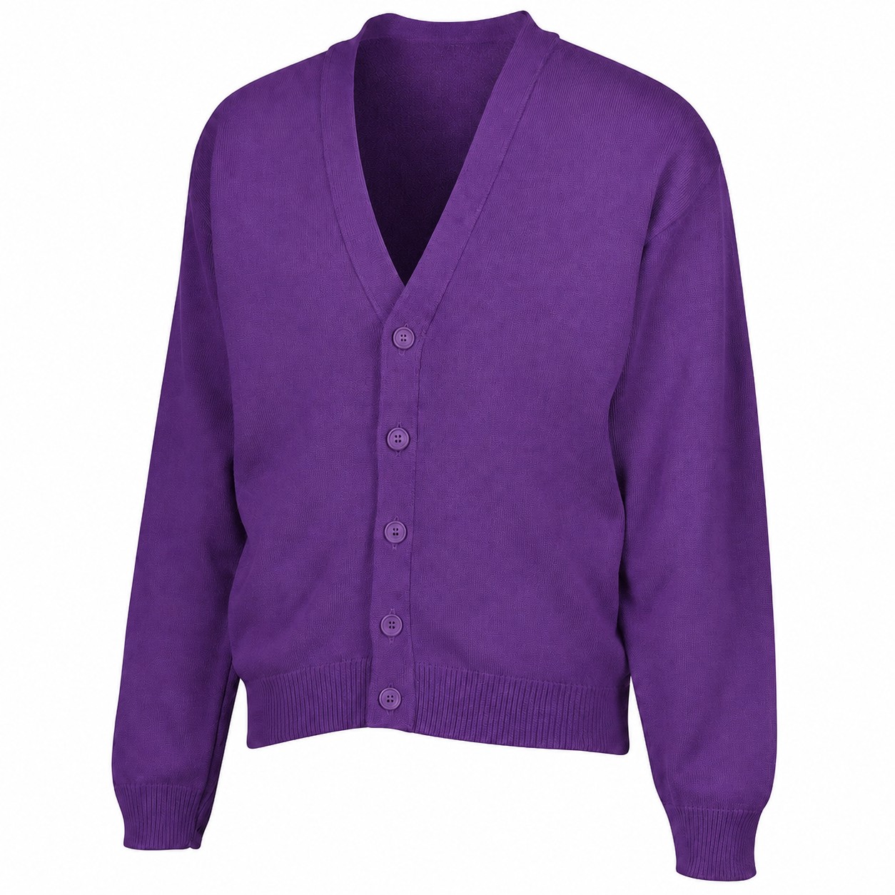 Men's Acrylic V Neck Cardigan — Purple