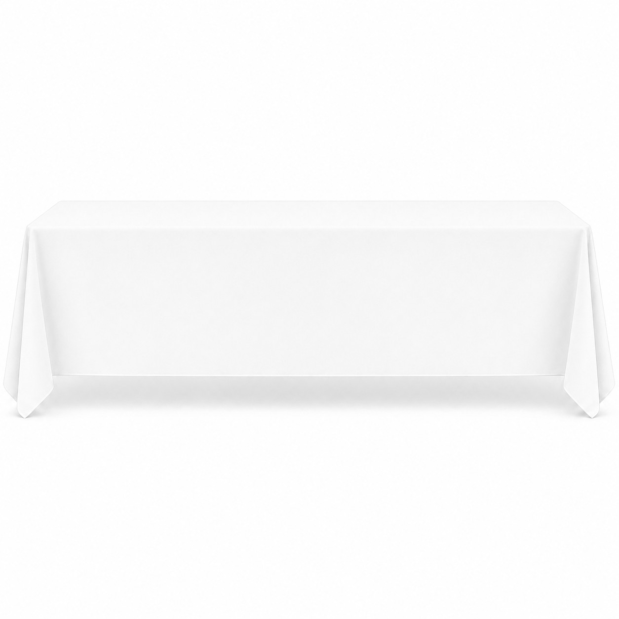 Large Skirted Rectangle Tablecloth — White