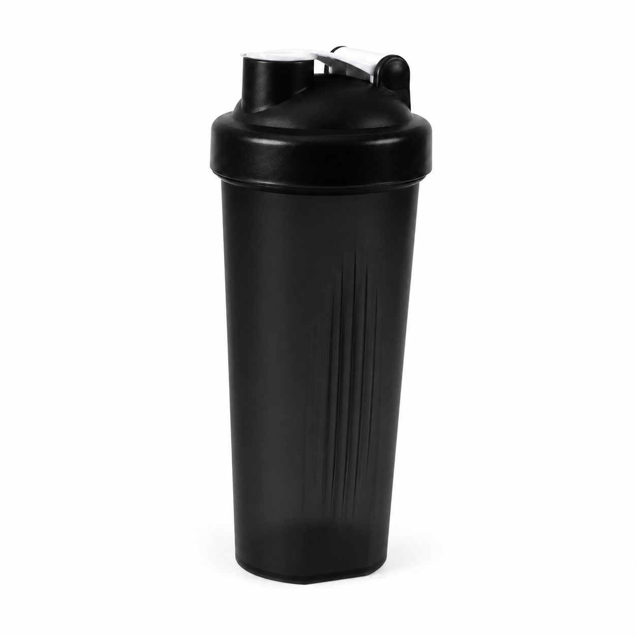 Plastic Workout Shaker Bottle — Black