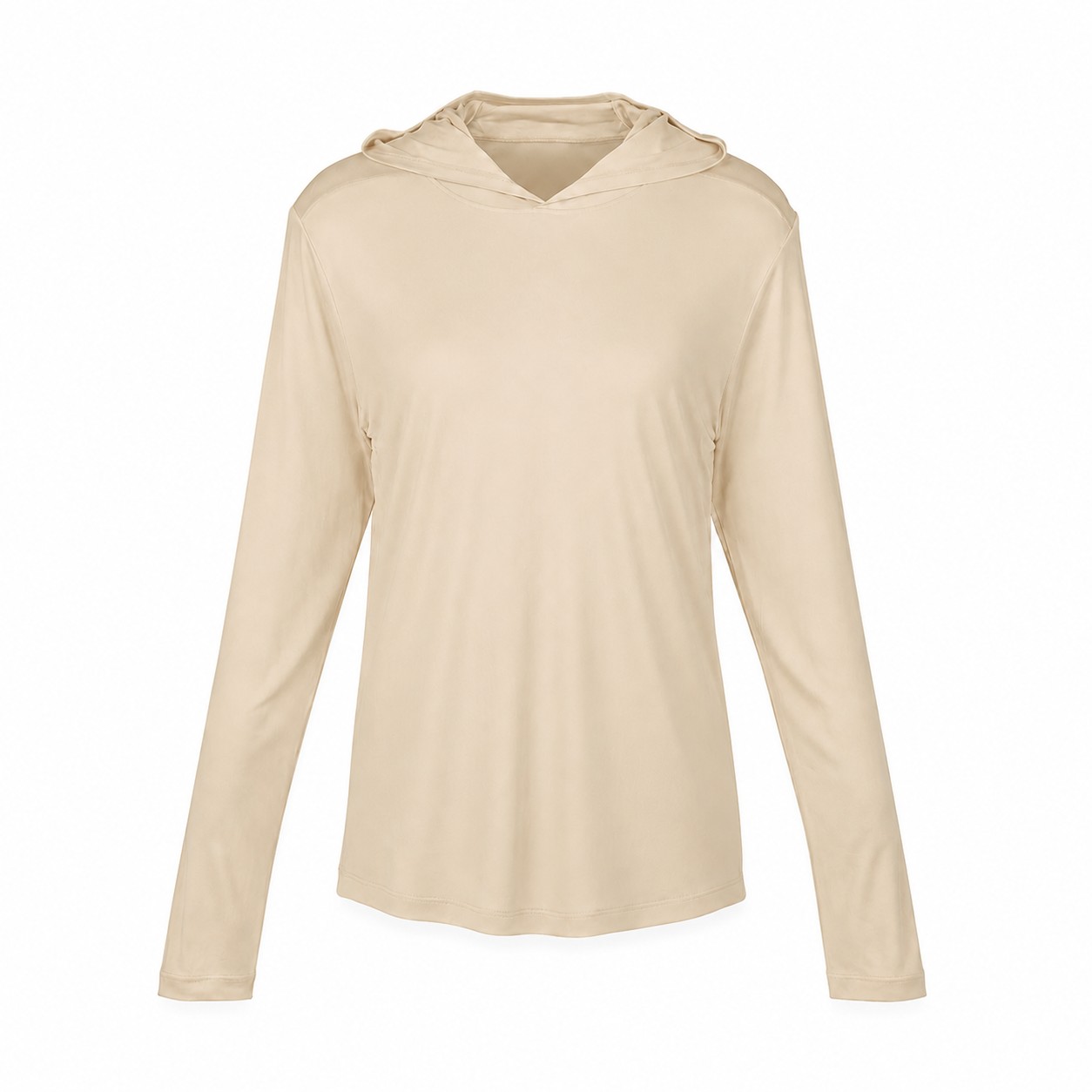 Polyester Hooded Sun Shirt — Beige