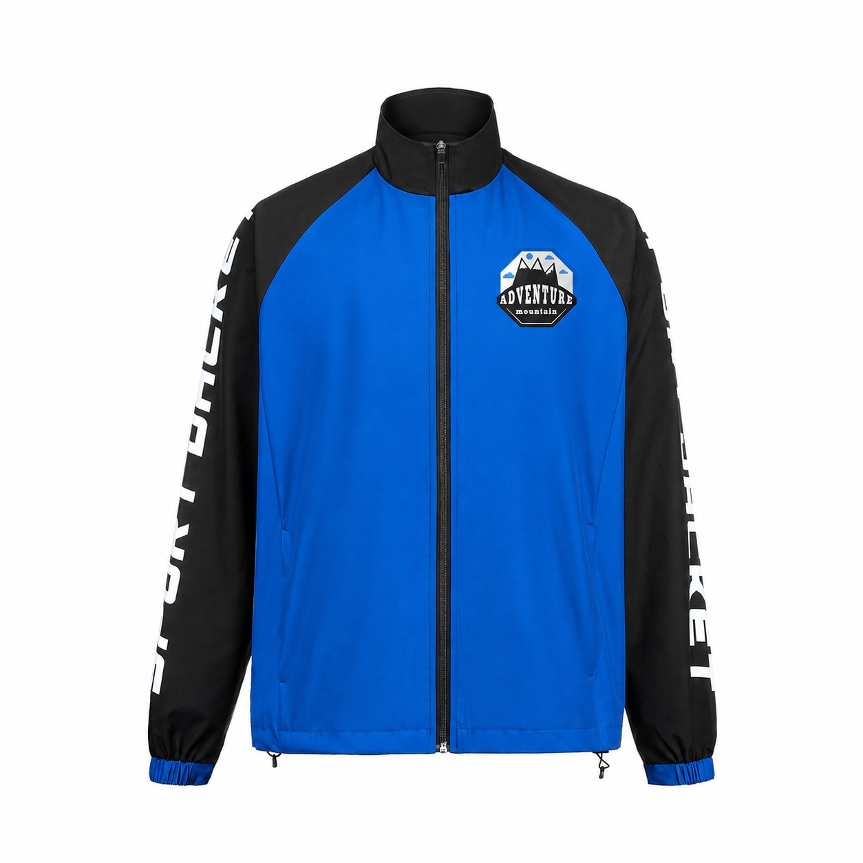 Lightweight Polyester Full-Zip Track Jacket — Blue