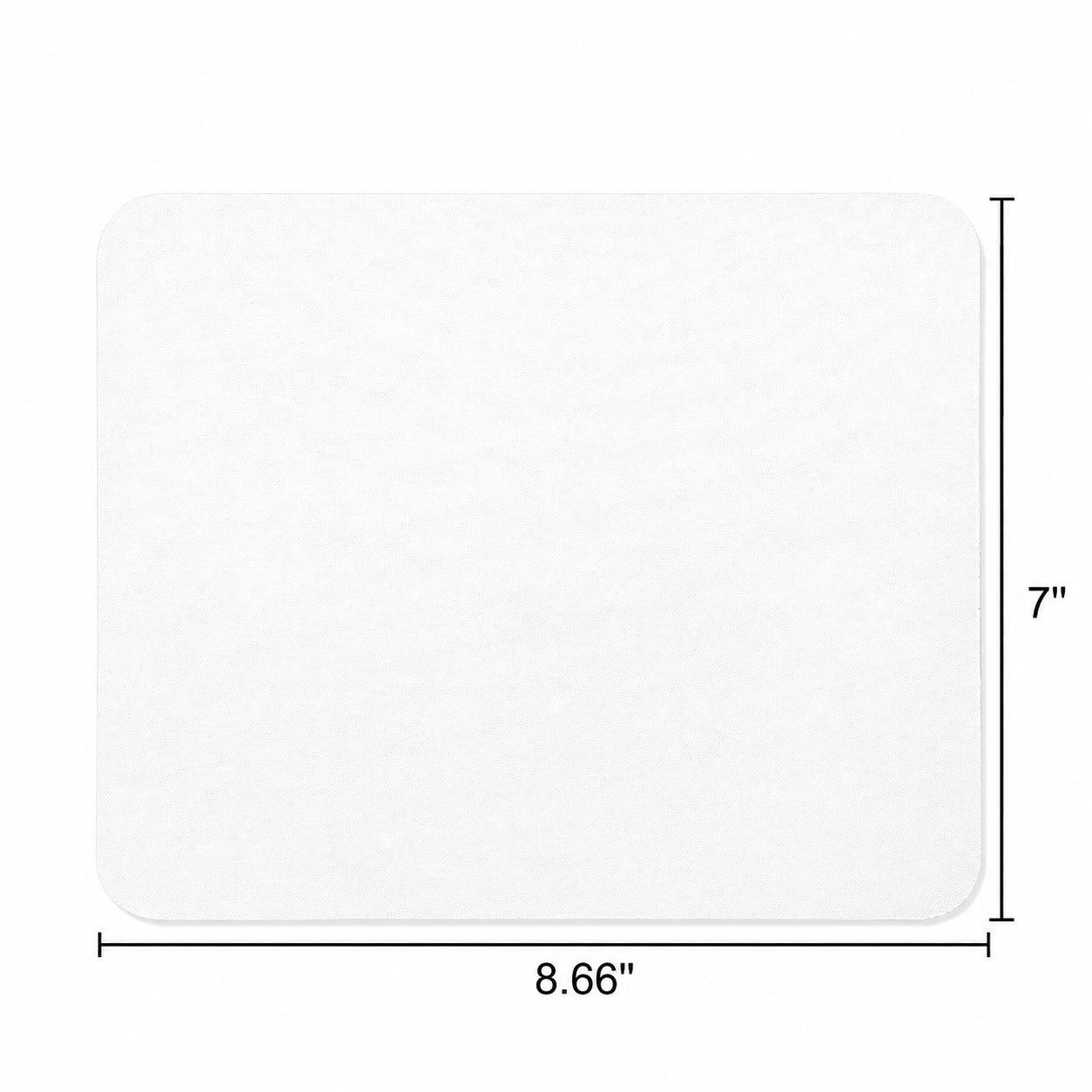 Thin Fabric Mouse Pad With Rubber Base — Clear White