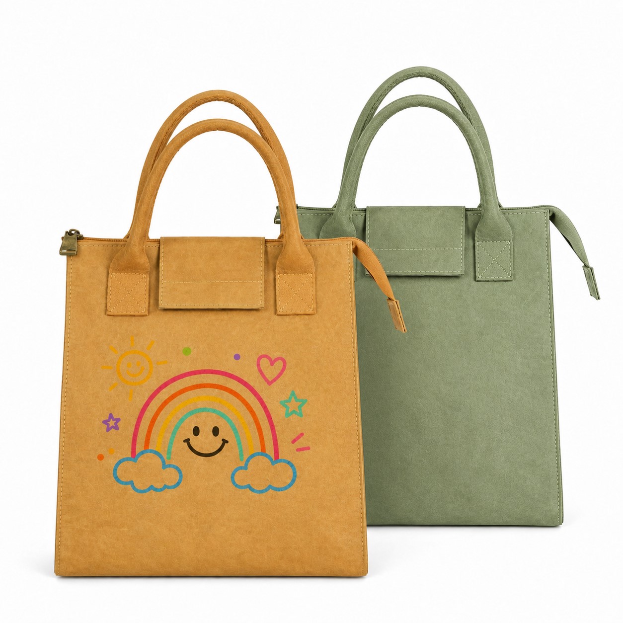 Washable Kraft Paper Insulated Lunch Bag