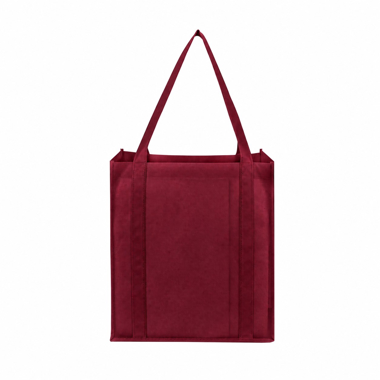 Grocery Reinforced Handles Tote Bag — Burgundy Red