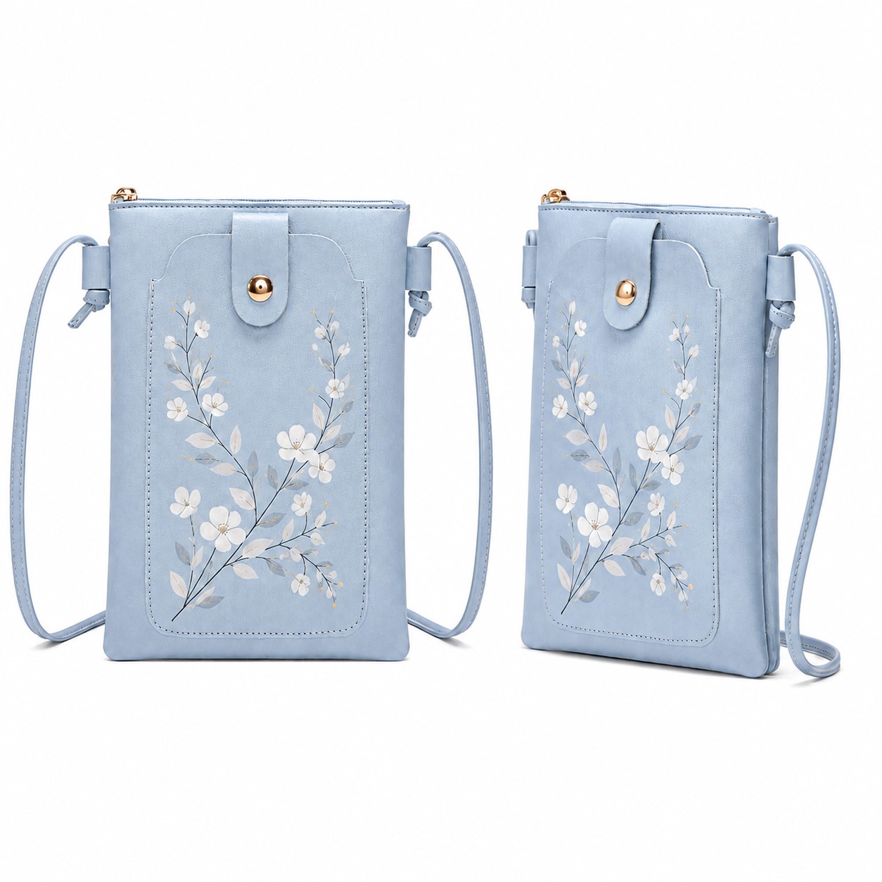 Vertical PU Crossbody Phone Bag