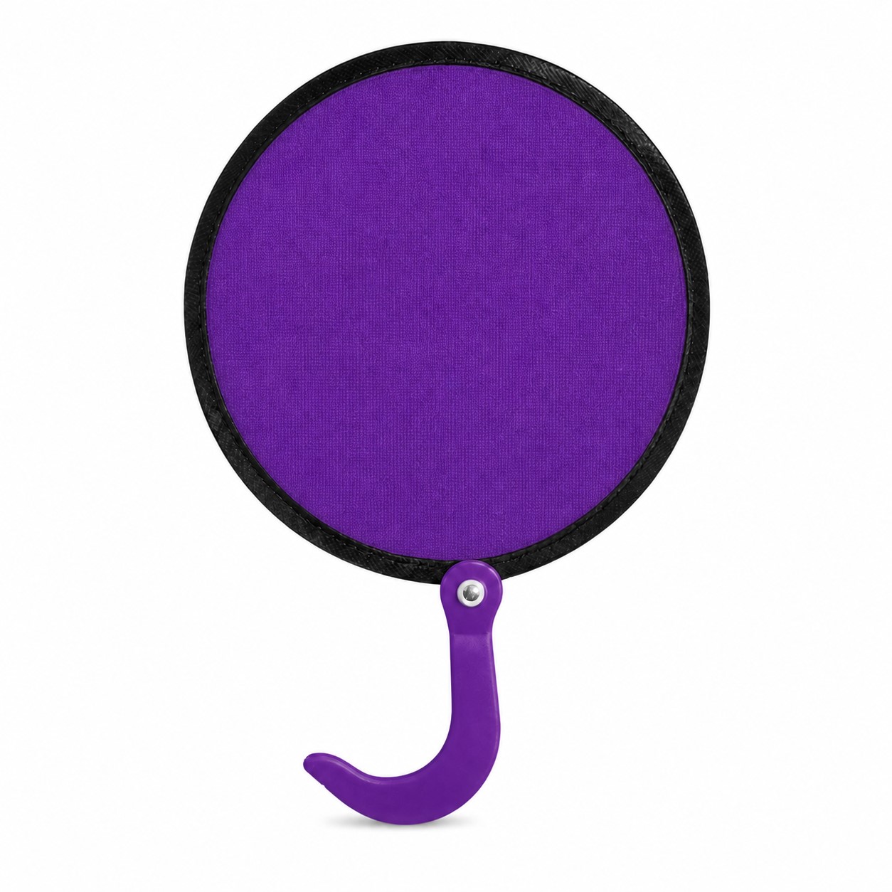 Round Twist Frame Nylon Hand Fan — Purple