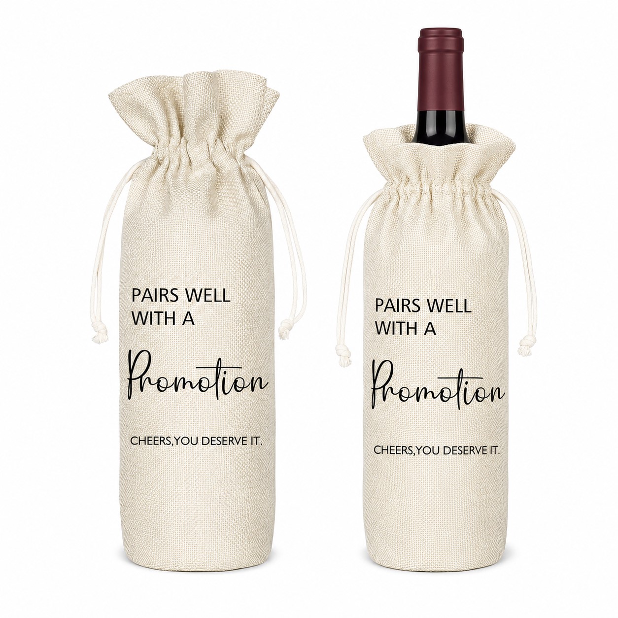 Tall Drawstring Wine Bottle Gift Bag