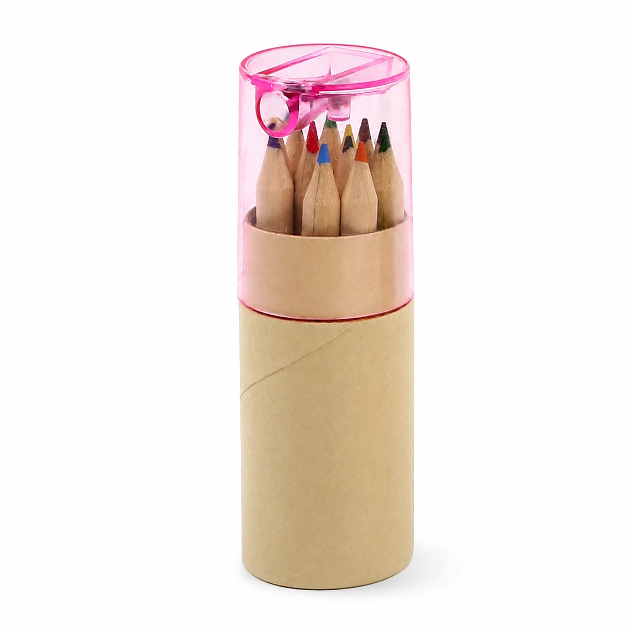 Wood Colored Pencil Tube Set — Pink