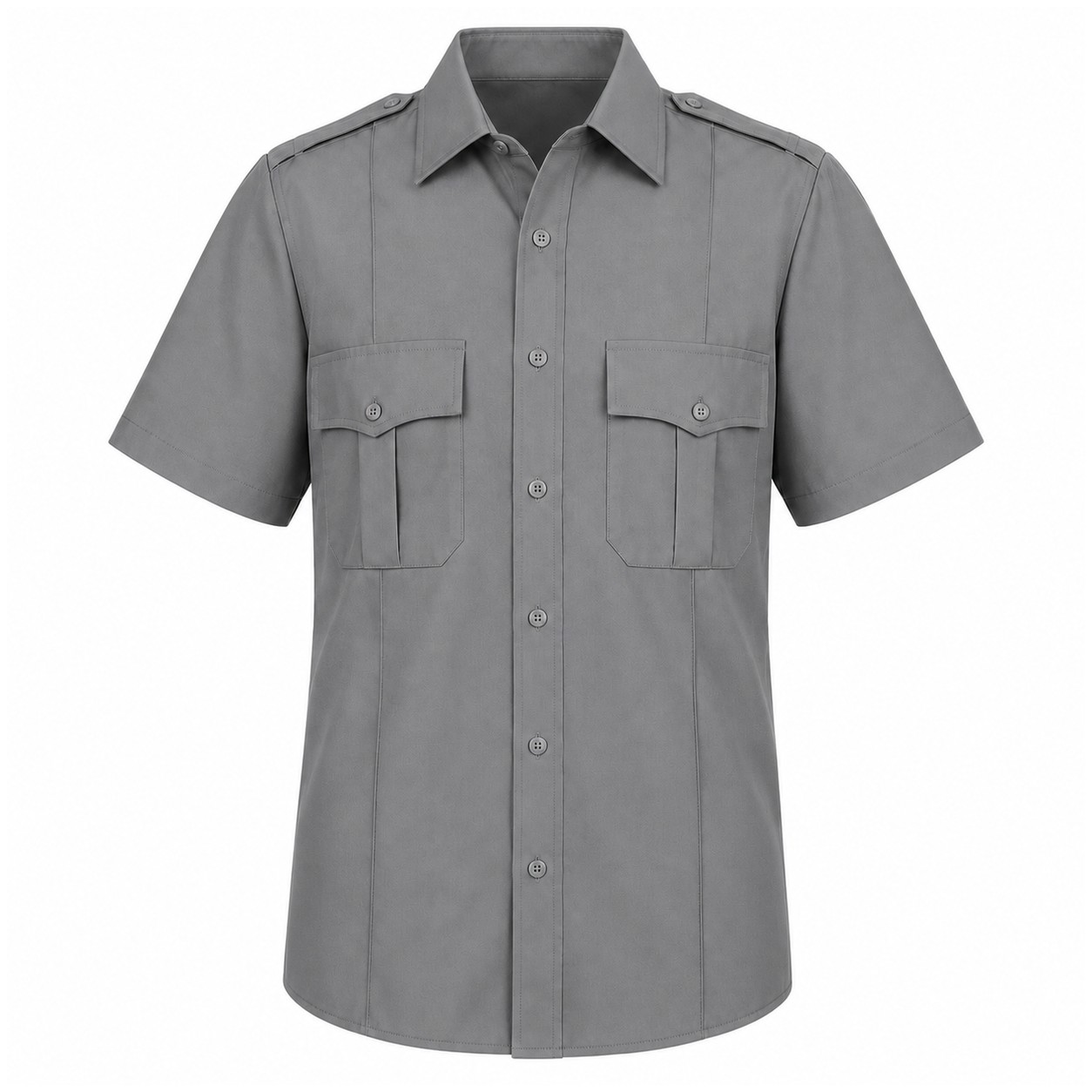 Short Sleeve Button-Front Uniform Shirt — view 8