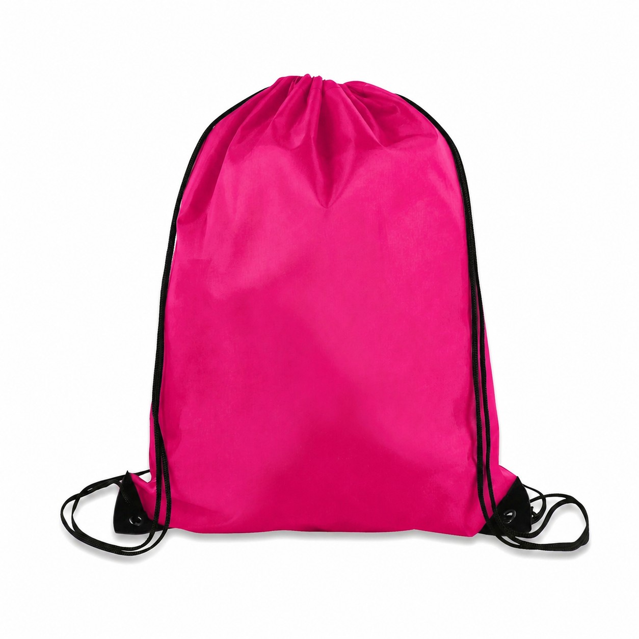 210D Polyester Drawstring Bag — Fuchsia Pink