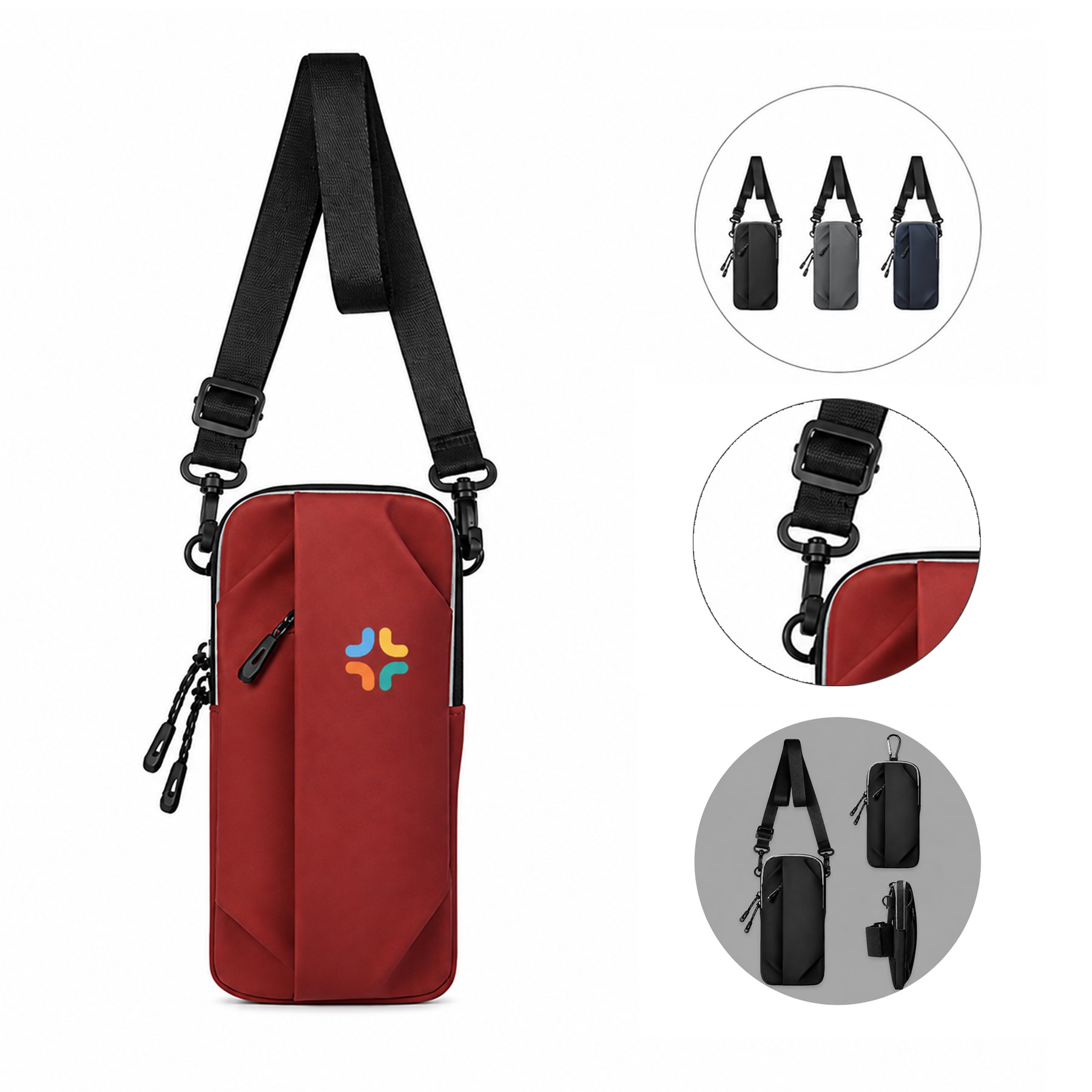 Convertible Nylon Phone Armband With Mesh Back — view 1