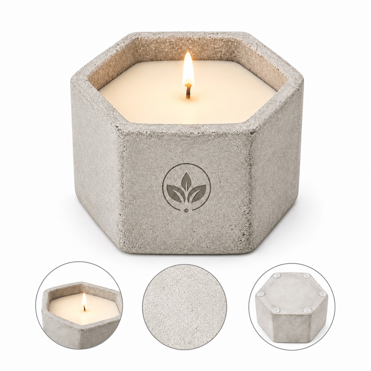 Hexagonal Concrete Aromatic Candle