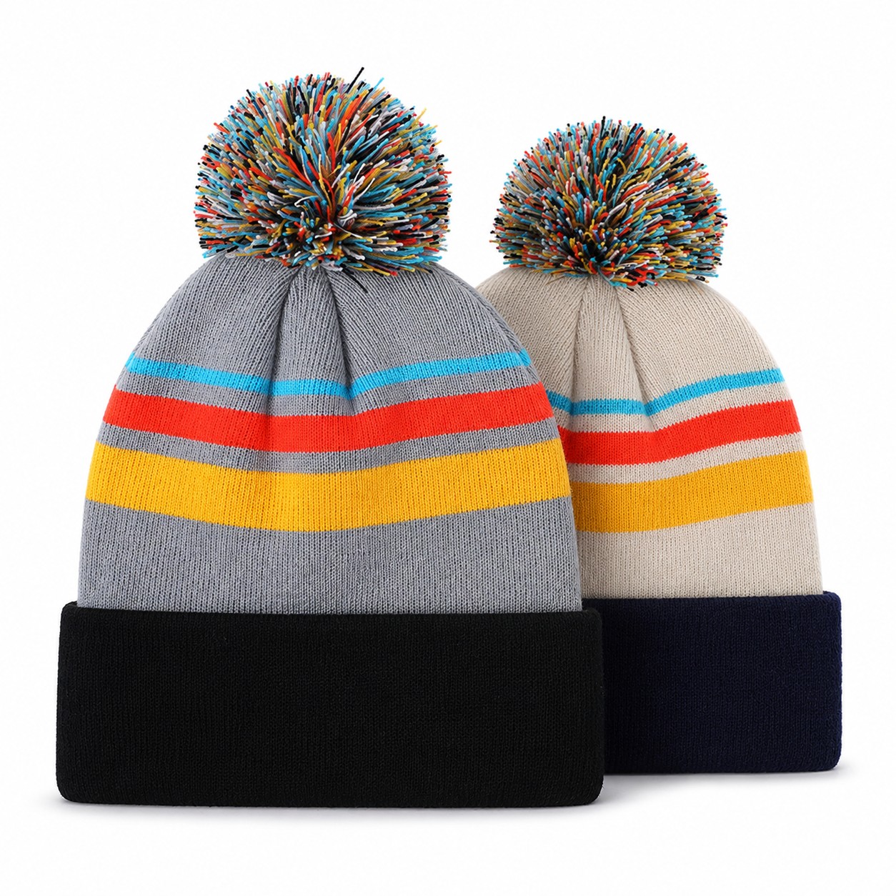 Polyester Pom Cuff Beanie