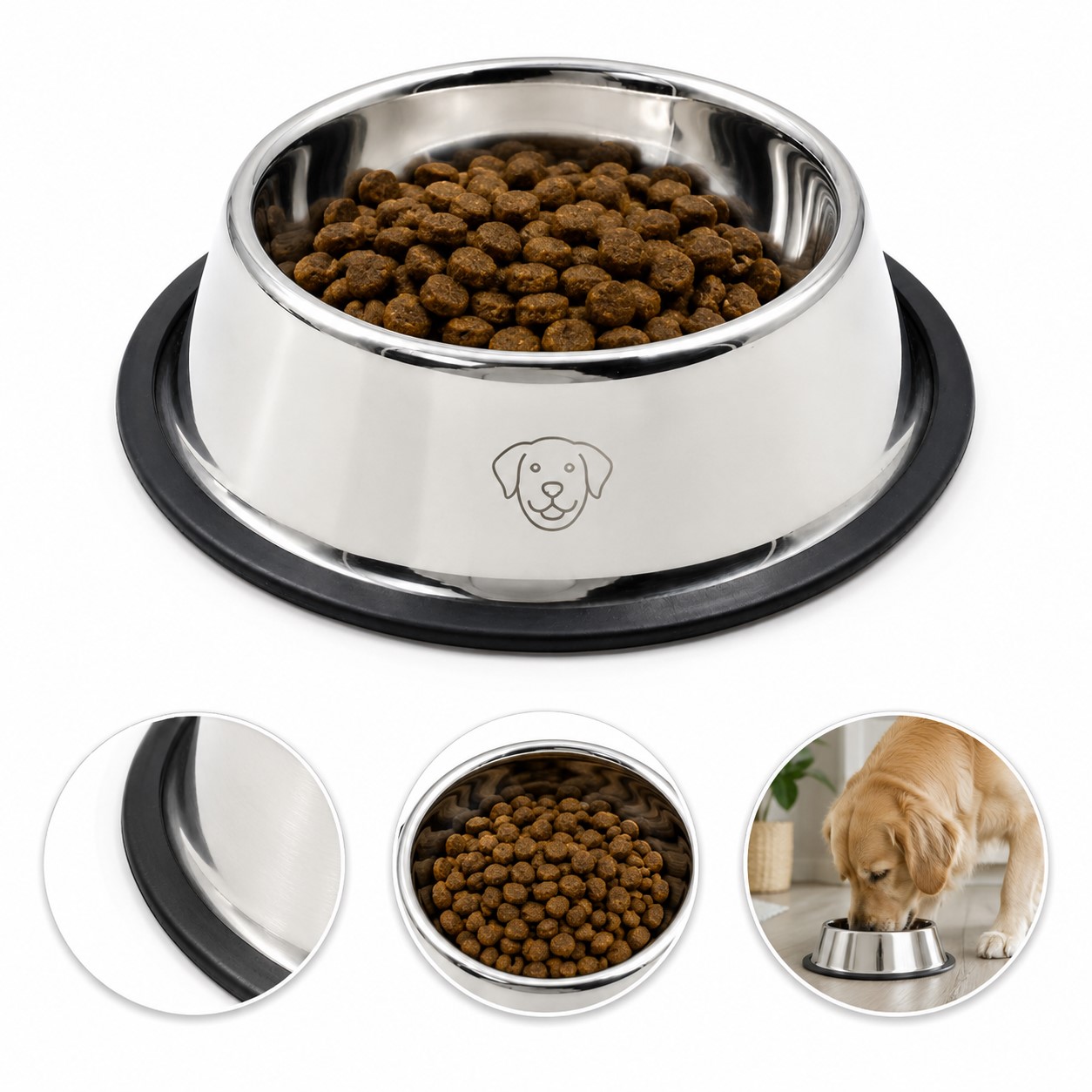 Polypropylene Pet Feeding Dish With Non-Slip Base